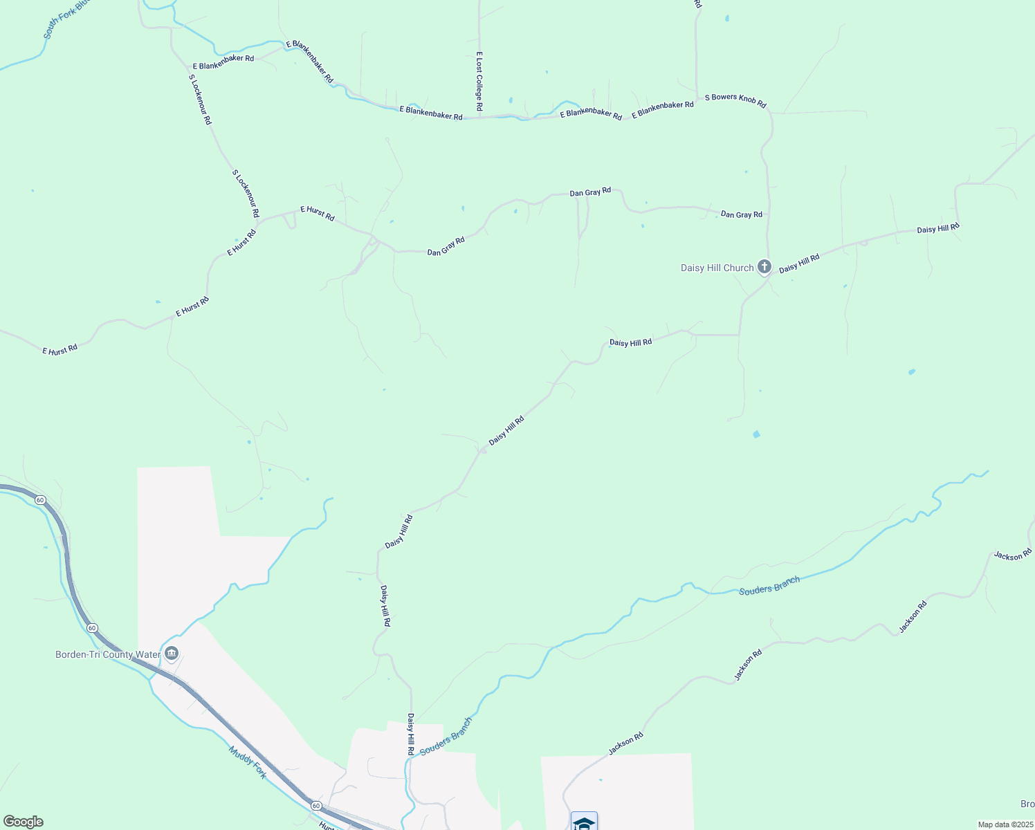 map of restaurants, bars, coffee shops, grocery stores, and more near 22029 Daisy Hill Road in Borden