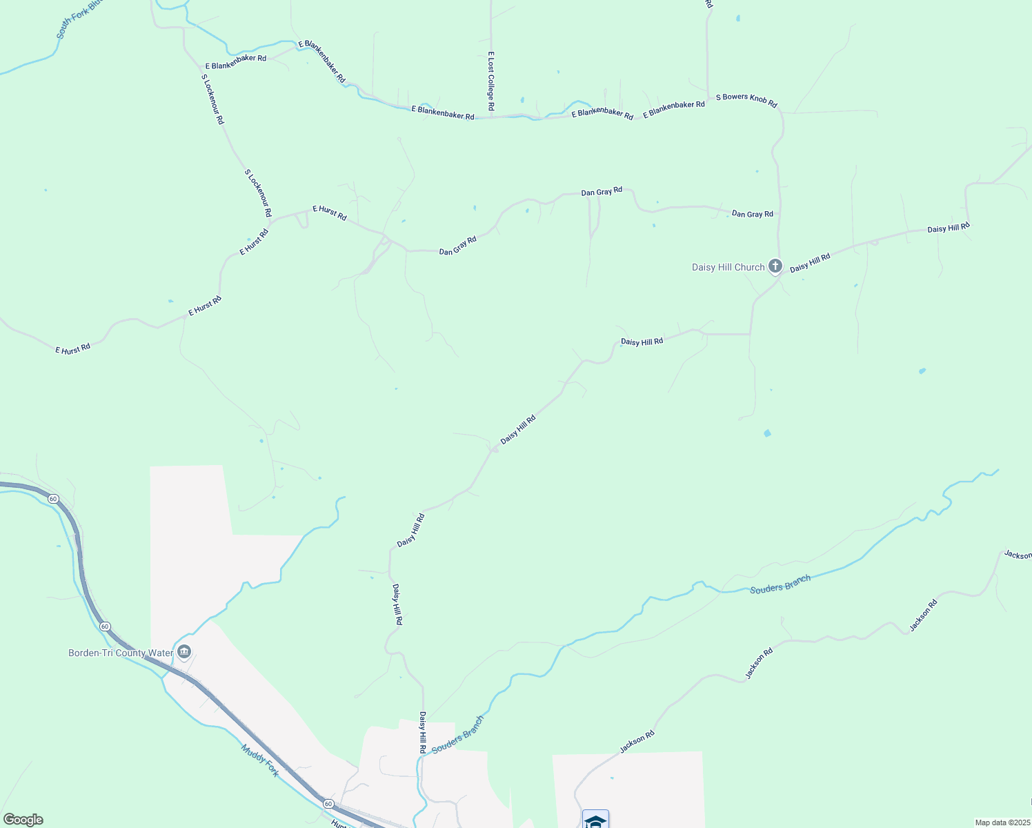 map of restaurants, bars, coffee shops, grocery stores, and more near 22029 Daisy Hill Road in Borden
