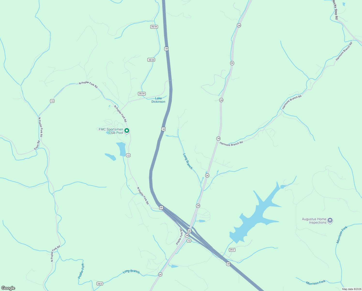 map of restaurants, bars, coffee shops, grocery stores, and more near 155 Long Branch Drive in Winfield