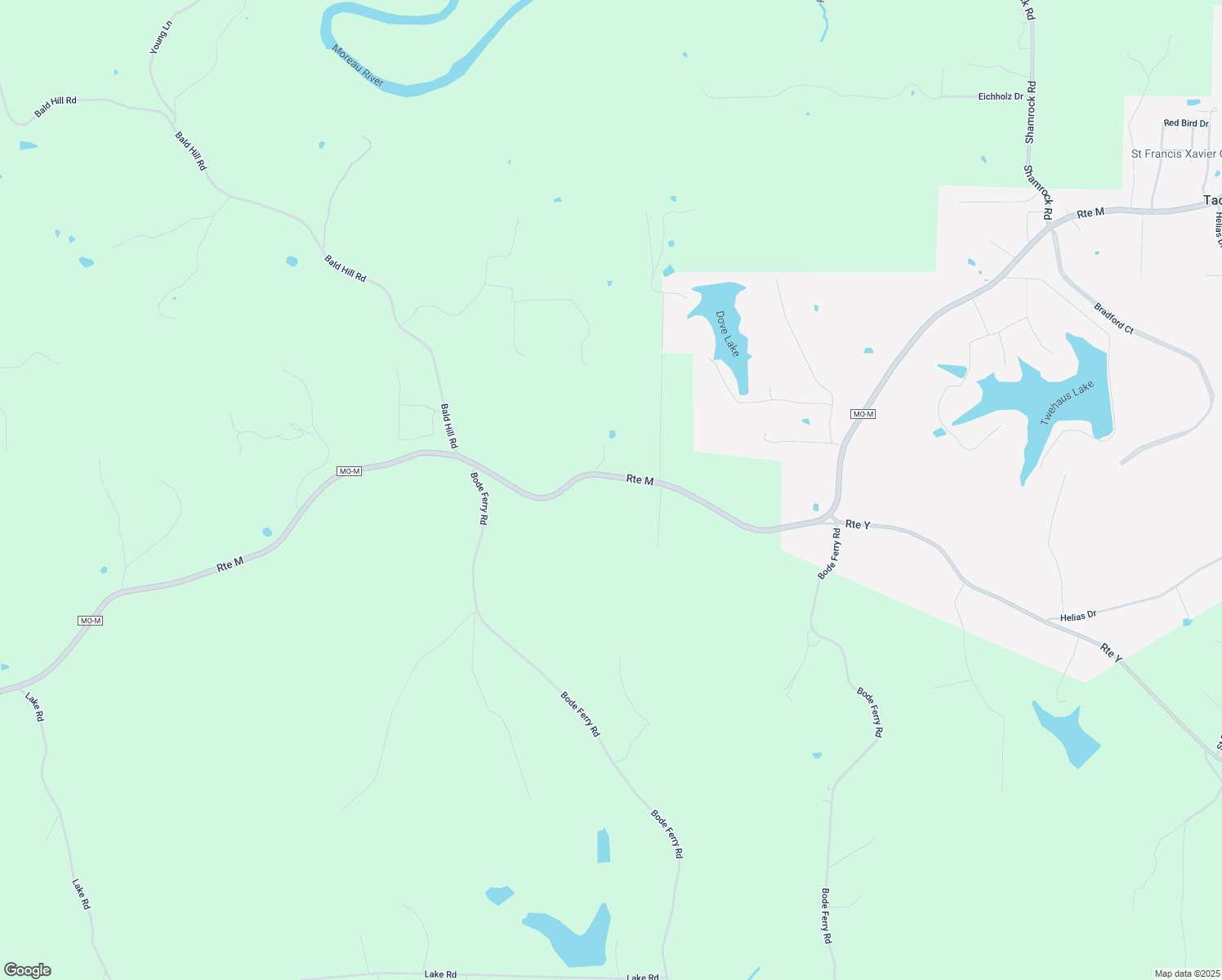 map of restaurants, bars, coffee shops, grocery stores, and more near 5614 Route M in Jefferson City