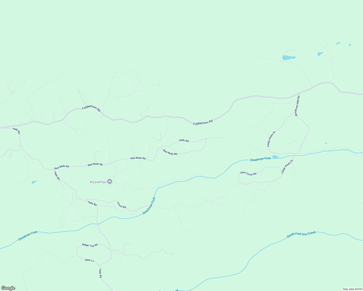 map of restaurants, bars, coffee shops, grocery stores, and more near 17950 Holly Road in Fiddletown