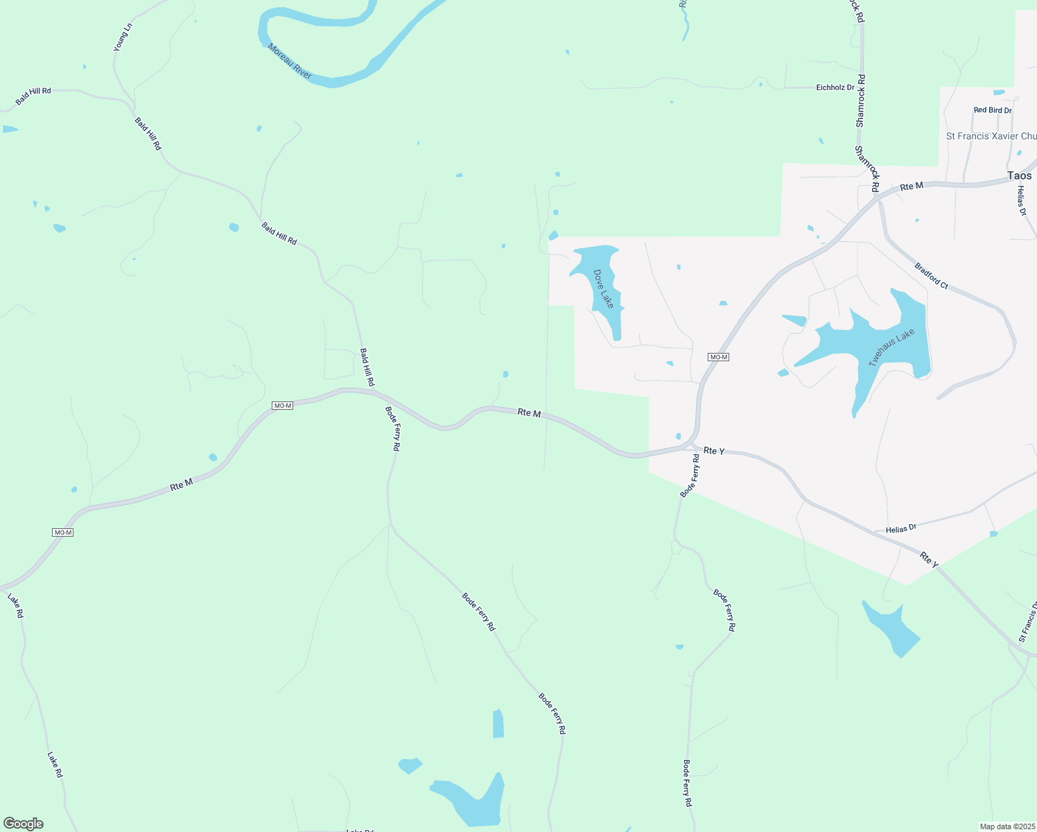 map of restaurants, bars, coffee shops, grocery stores, and more near 5614 Route M in Jefferson City