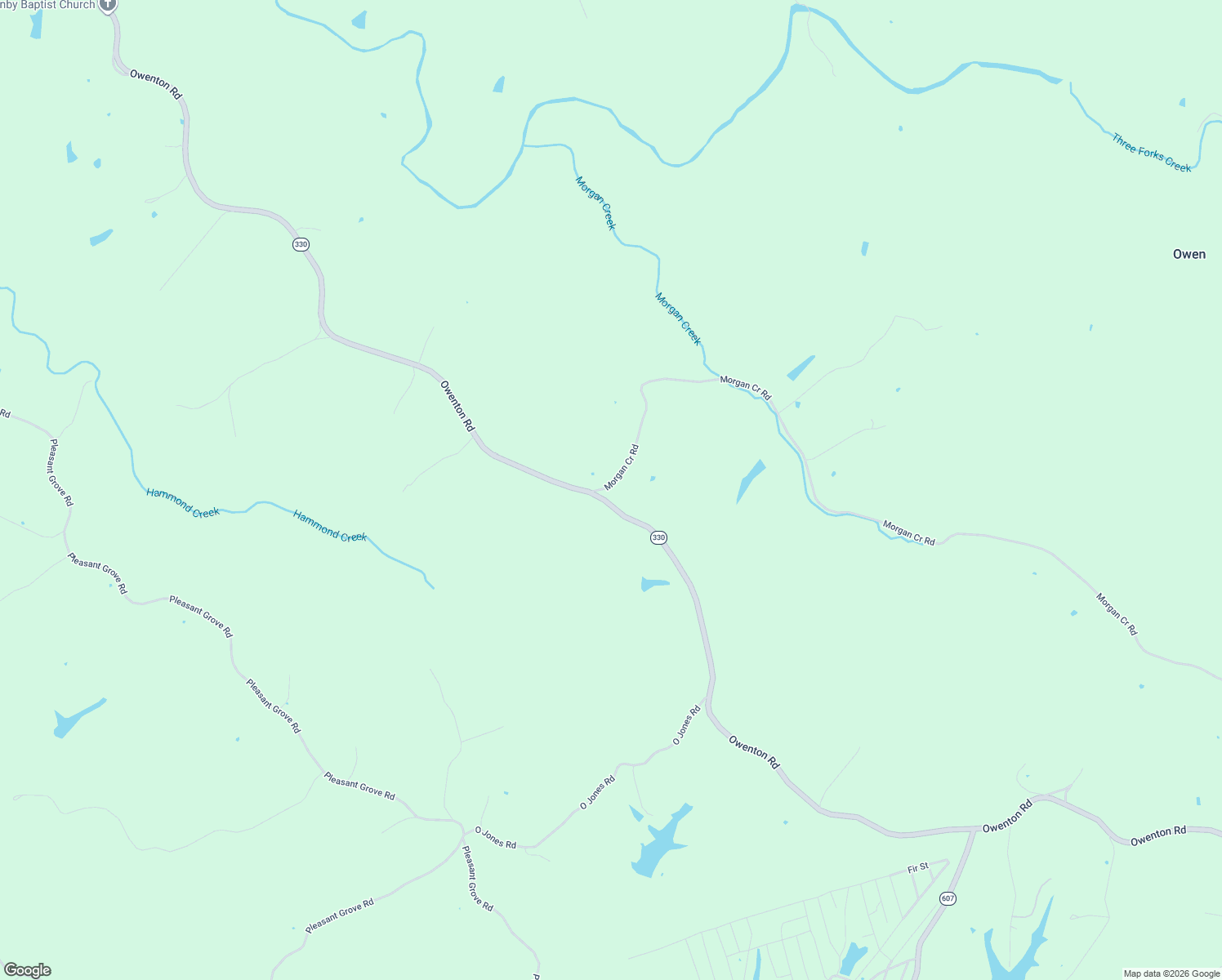 map of restaurants, bars, coffee shops, grocery stores, and more near Owenton Road in Corinth