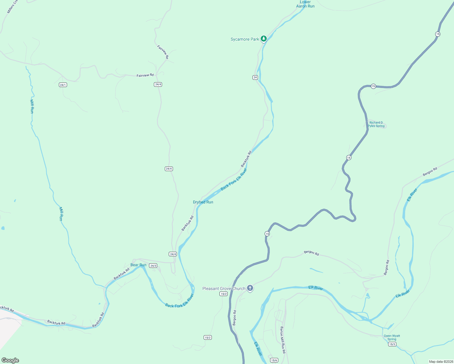 map of restaurants, bars, coffee shops, grocery stores, and more near Backfork Road in Webster Springs