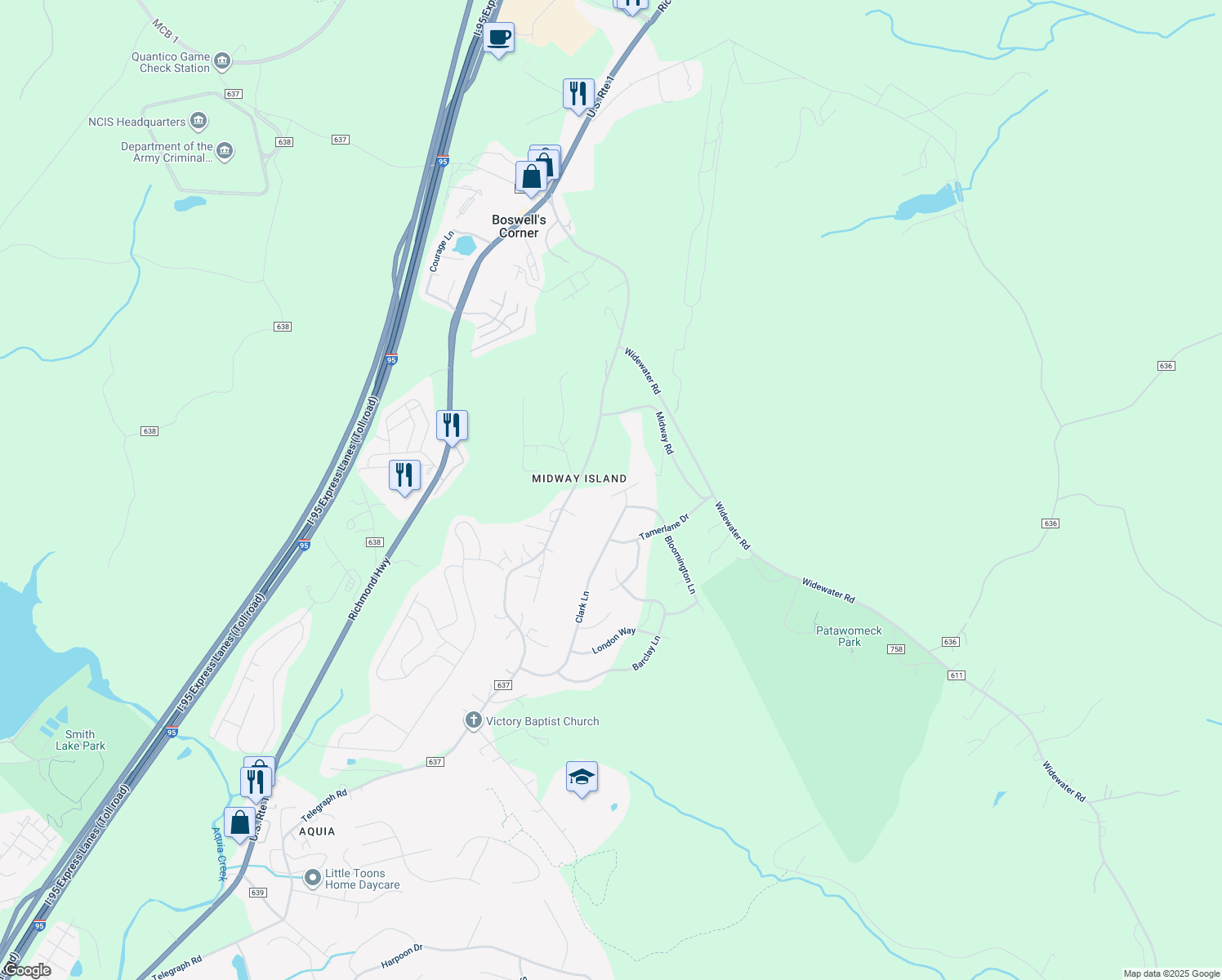 map of restaurants, bars, coffee shops, grocery stores, and more near 8 Brighton Way in Stafford