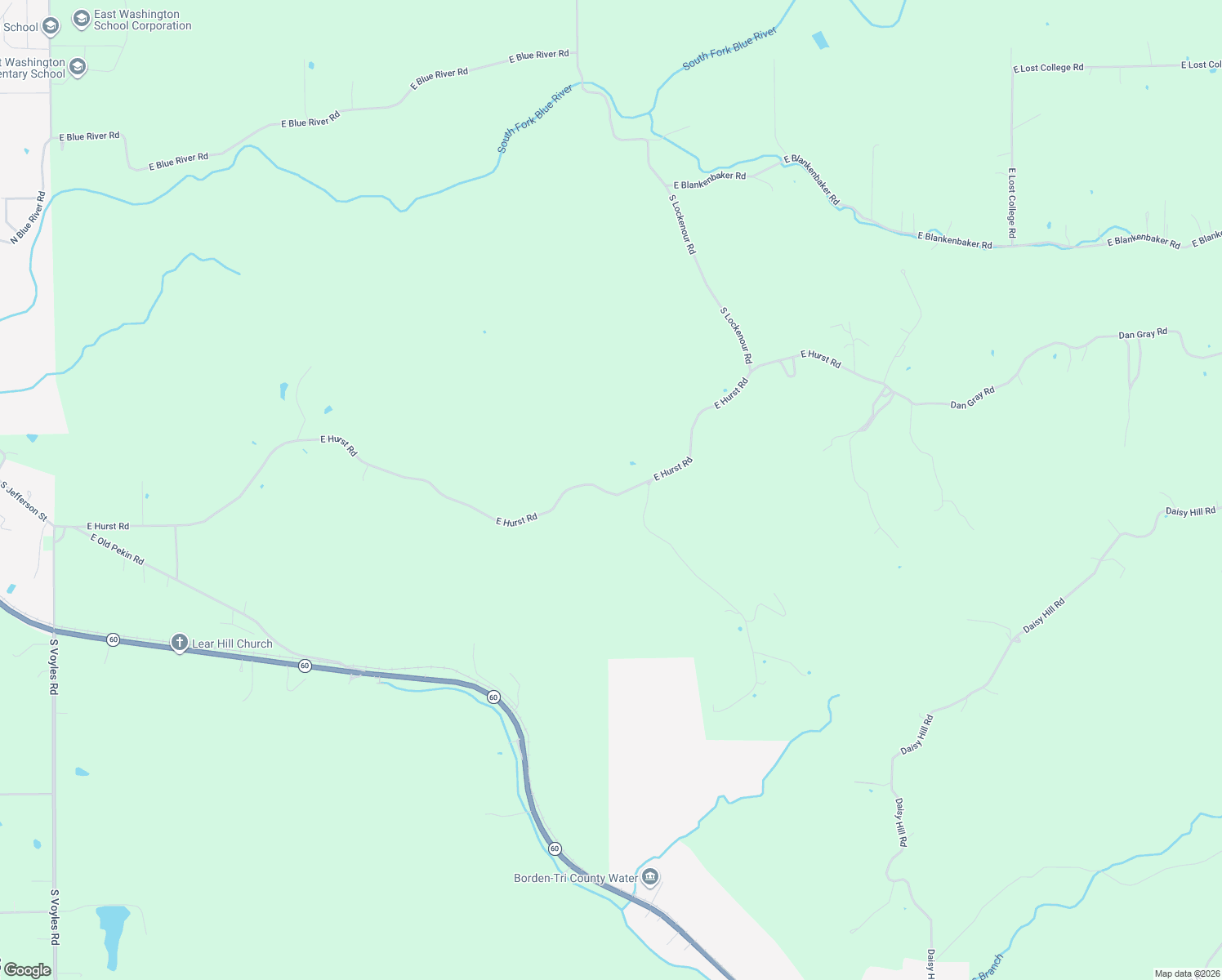 map of restaurants, bars, coffee shops, grocery stores, and more near 7410 East Hurst Road in New Pekin