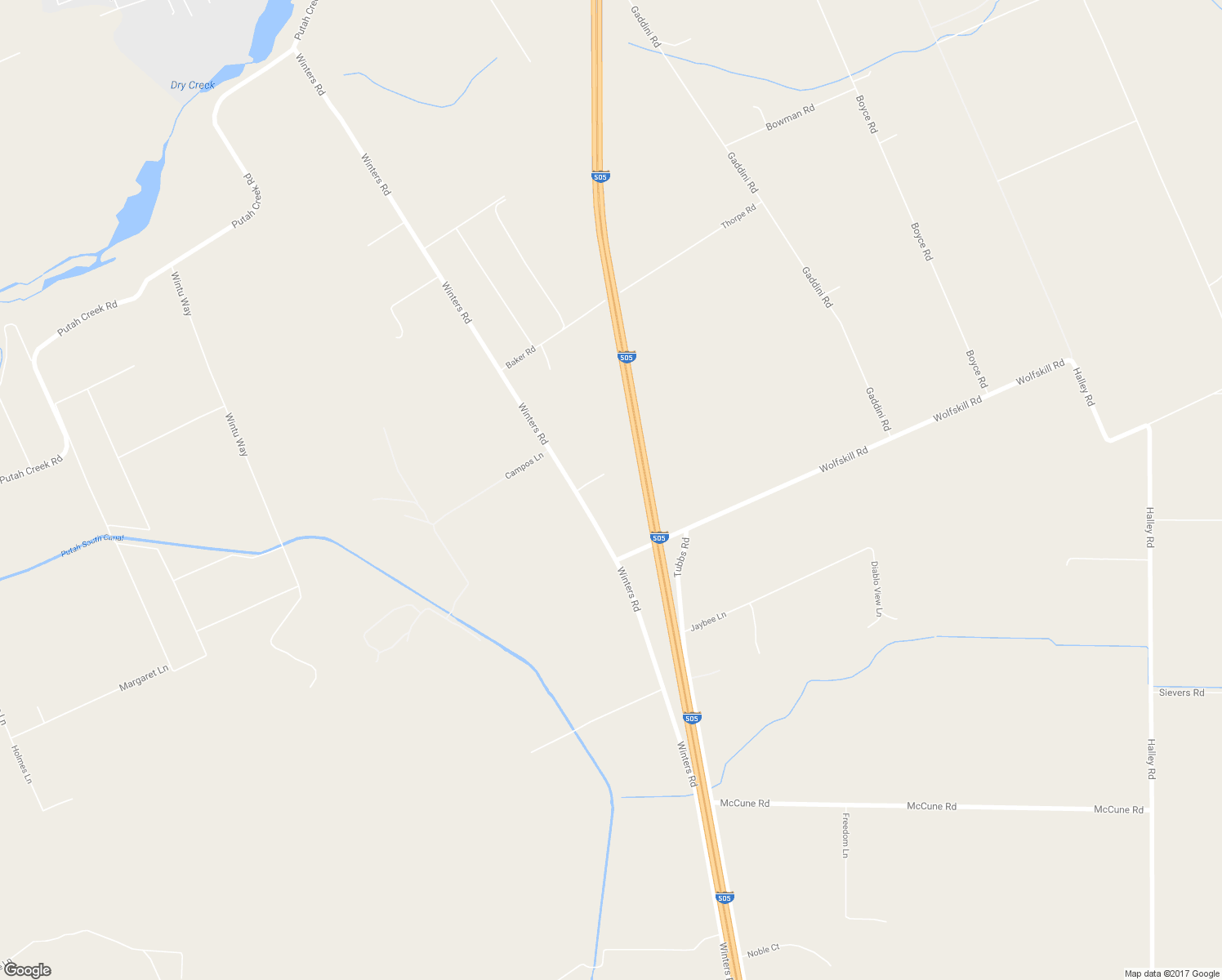 map of restaurants, bars, coffee shops, grocery stores, and more near 8790 Winters Road in Winters