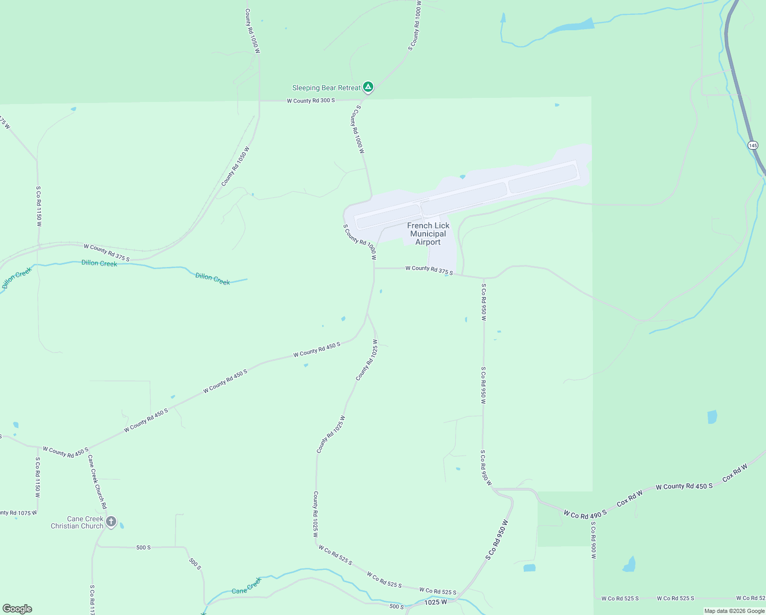 map of restaurants, bars, coffee shops, grocery stores, and more near 3676-3798 South Co Road 1000 West in French Lick