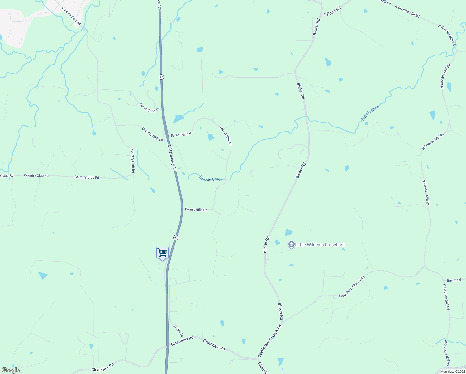 map of restaurants, bars, coffee shops, grocery stores, and more near 14 Oak Hills Drive in Washington