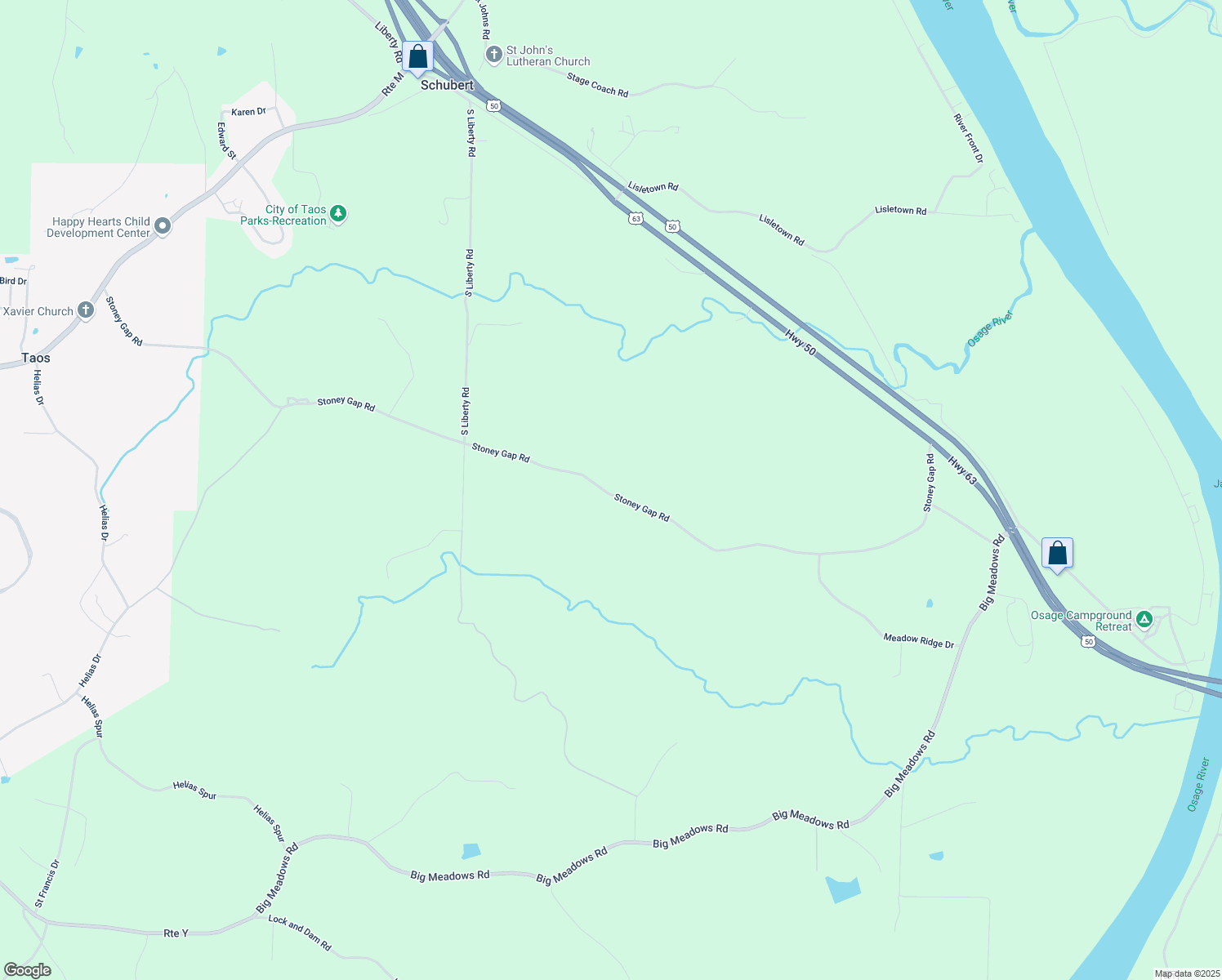 map of restaurants, bars, coffee shops, grocery stores, and more near 8907 Stoney Gap Road in Jefferson City