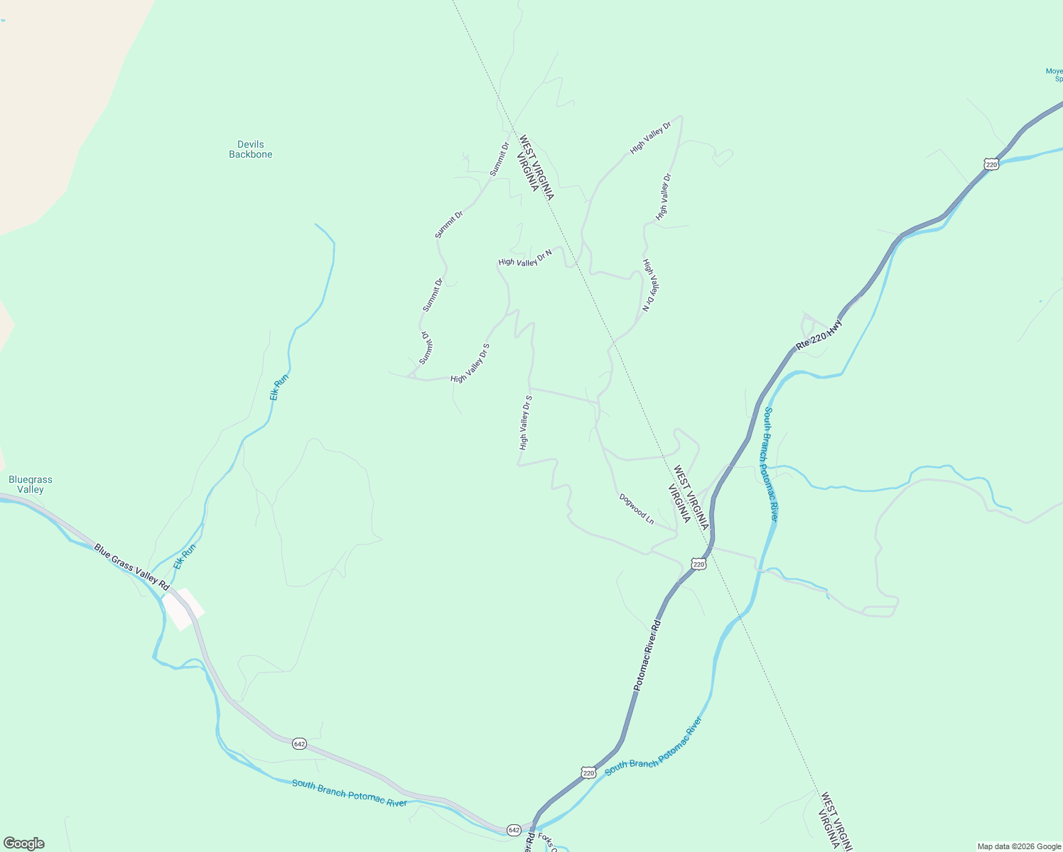 map of restaurants, bars, coffee shops, grocery stores, and more near High Valley Road in Monterey