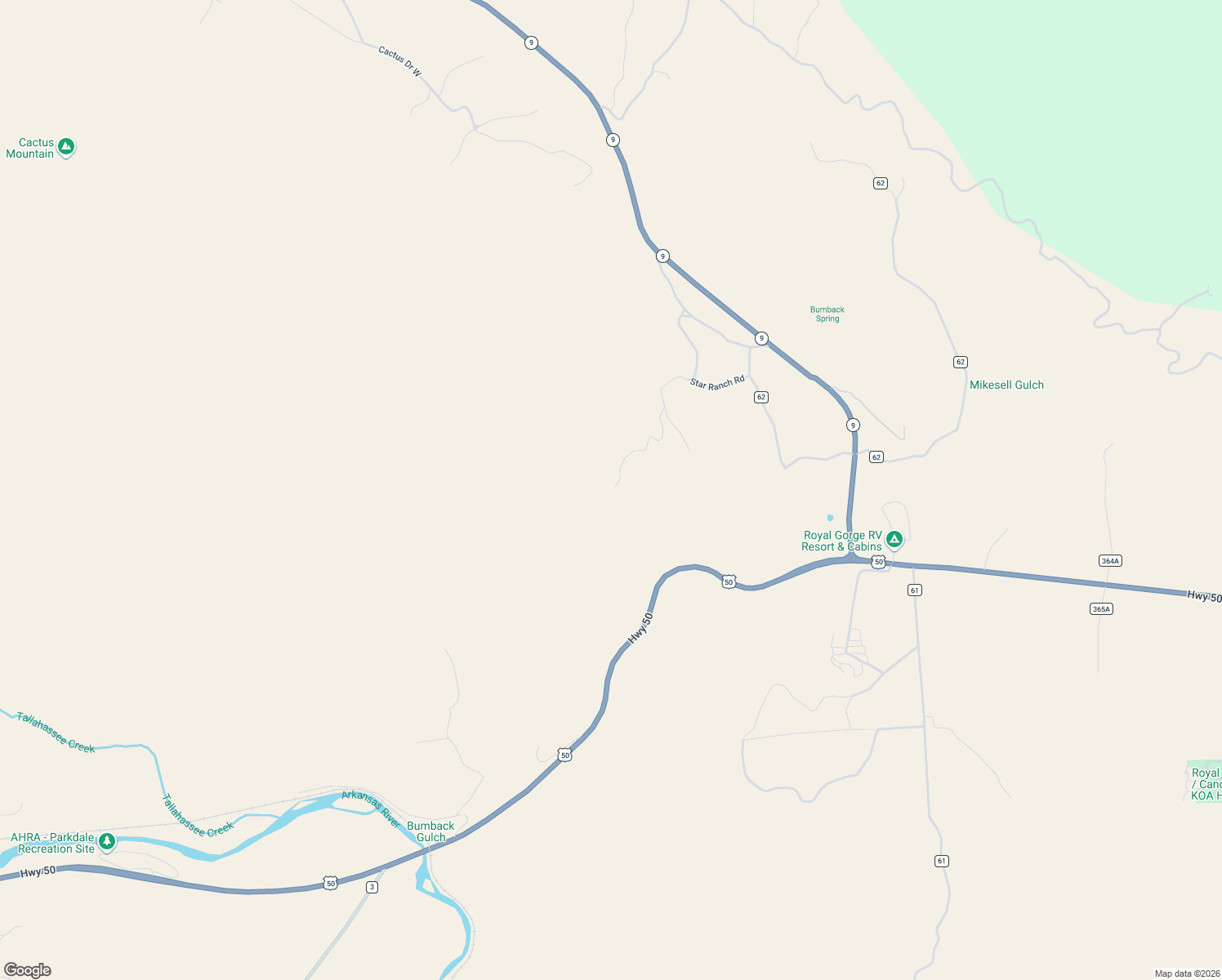 map of restaurants, bars, coffee shops, grocery stores, and more near 409 Star Ranch Road in Cañon City