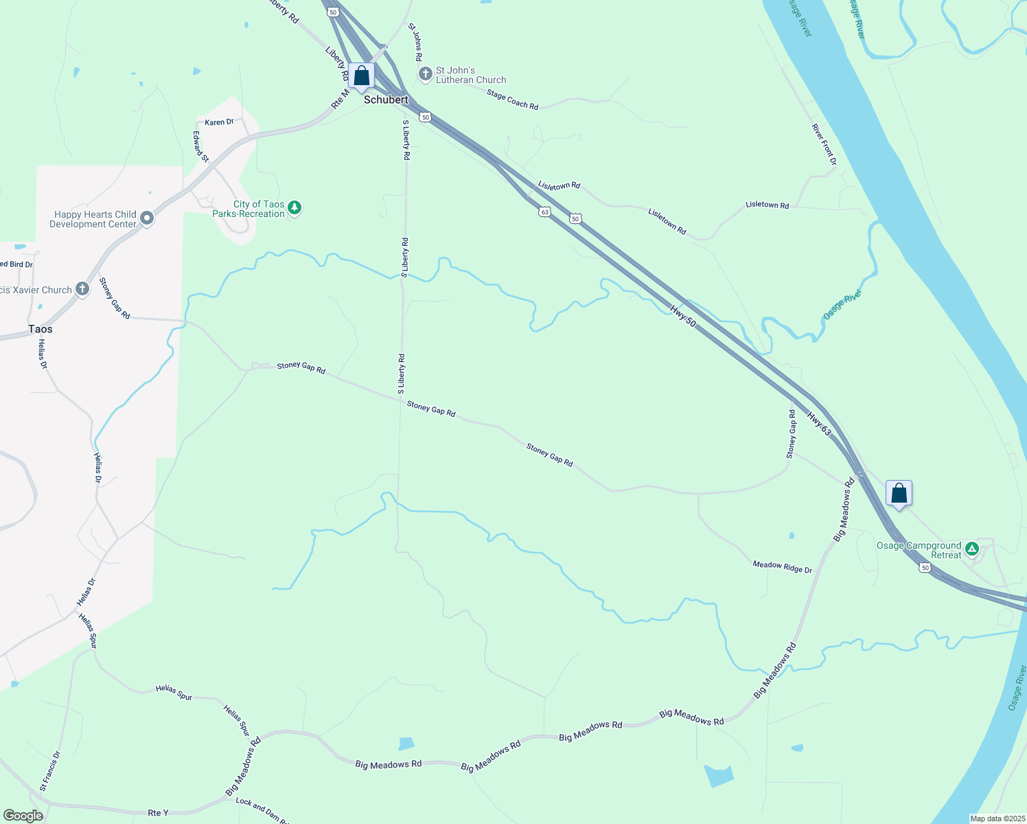 map of restaurants, bars, coffee shops, grocery stores, and more near 8907 Stoney Gap Road in Jefferson City