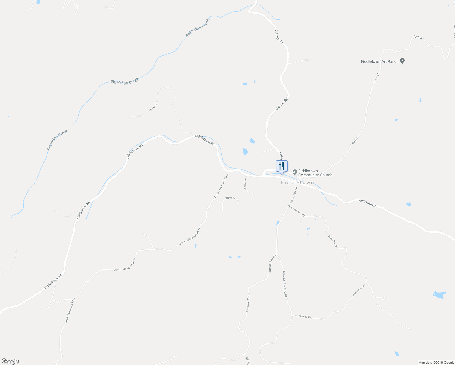 map of restaurants, bars, coffee shops, grocery stores, and more near 13930 Fiddletown Road in Fiddletown