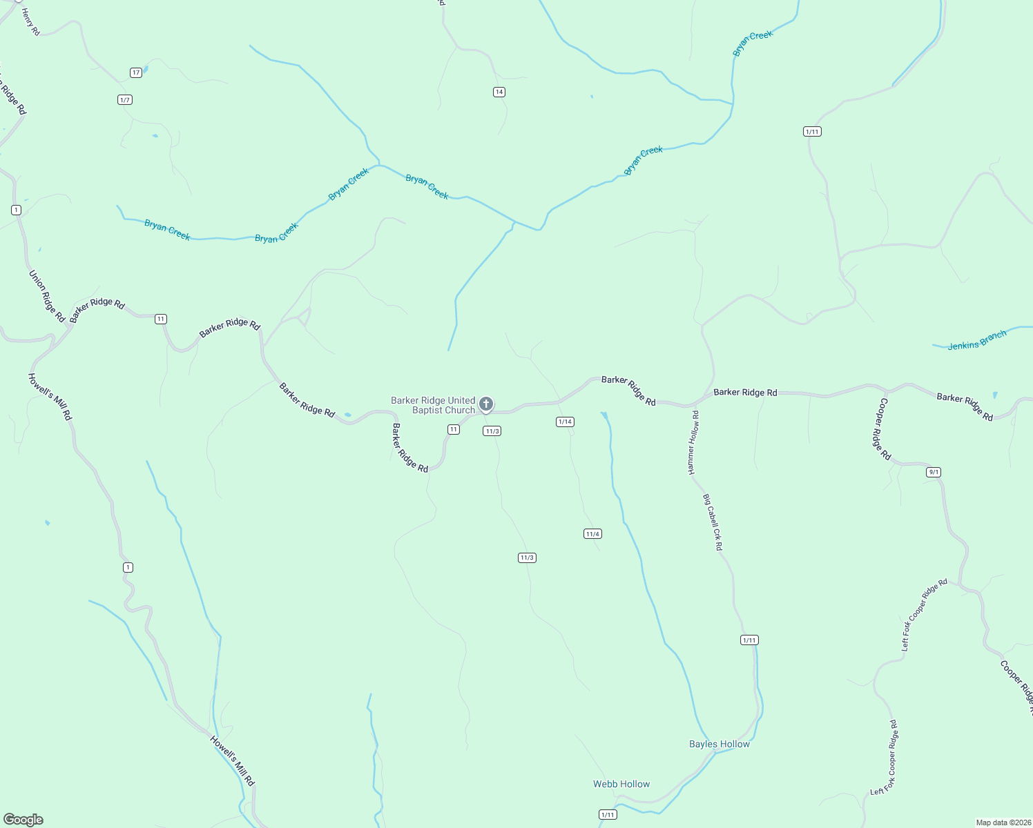 map of restaurants, bars, coffee shops, grocery stores, and more near 9239 Barker Ridge Church Road in Ona
