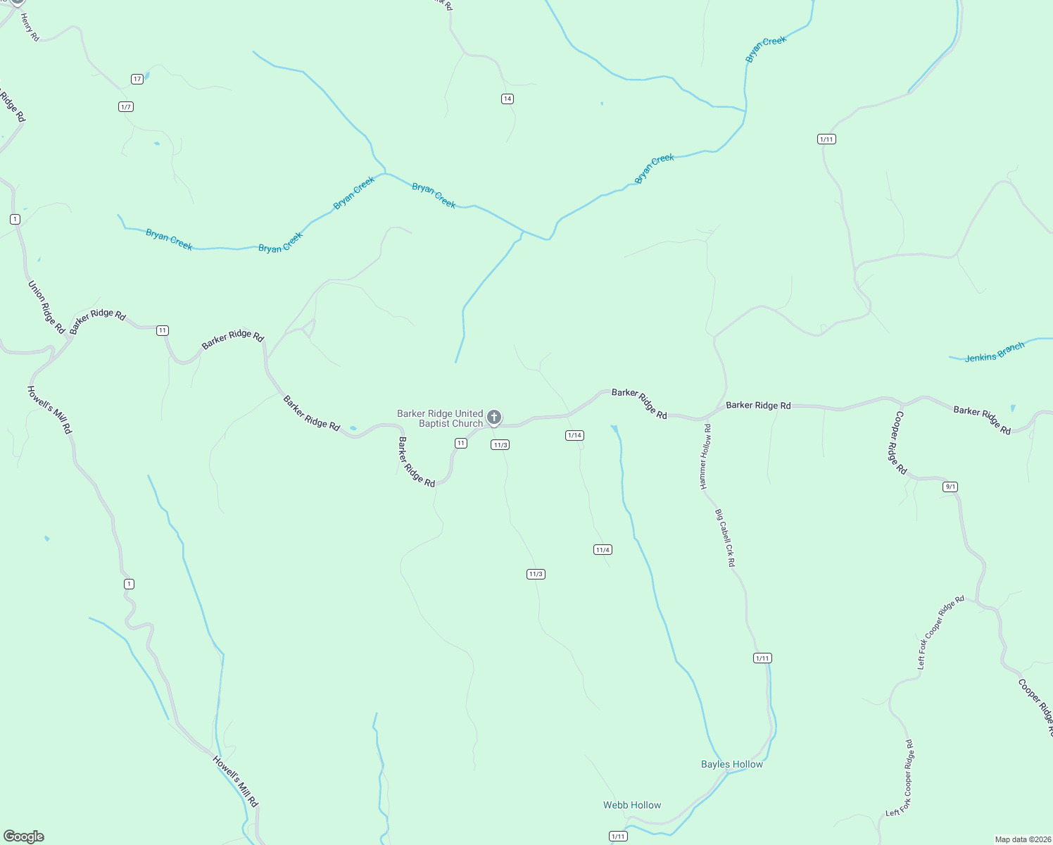 map of restaurants, bars, coffee shops, grocery stores, and more near 9239 Barker Ridge Church Road in Ona