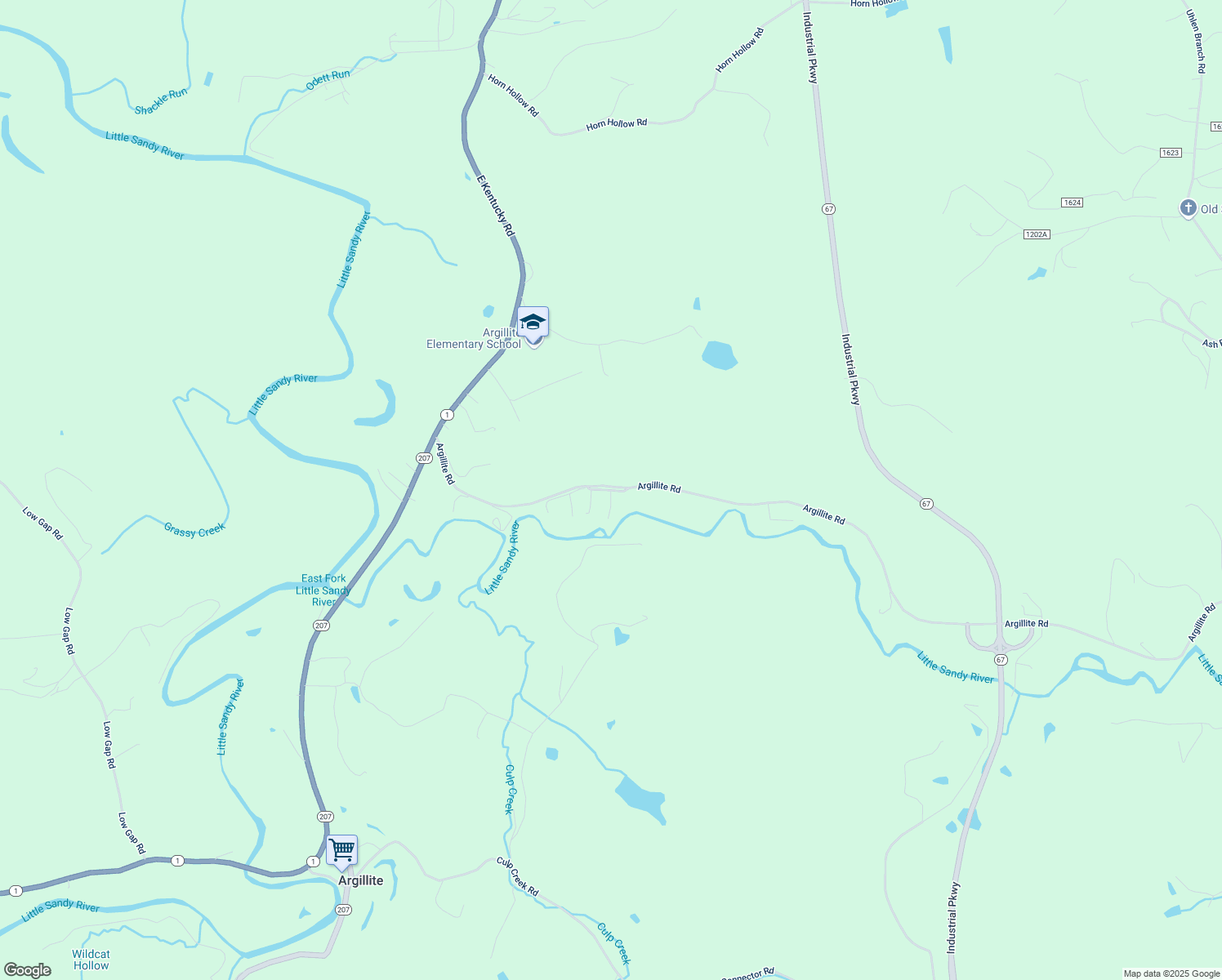 map of restaurants, bars, coffee shops, grocery stores, and more near 2 Dragonfly Lane in Greenup