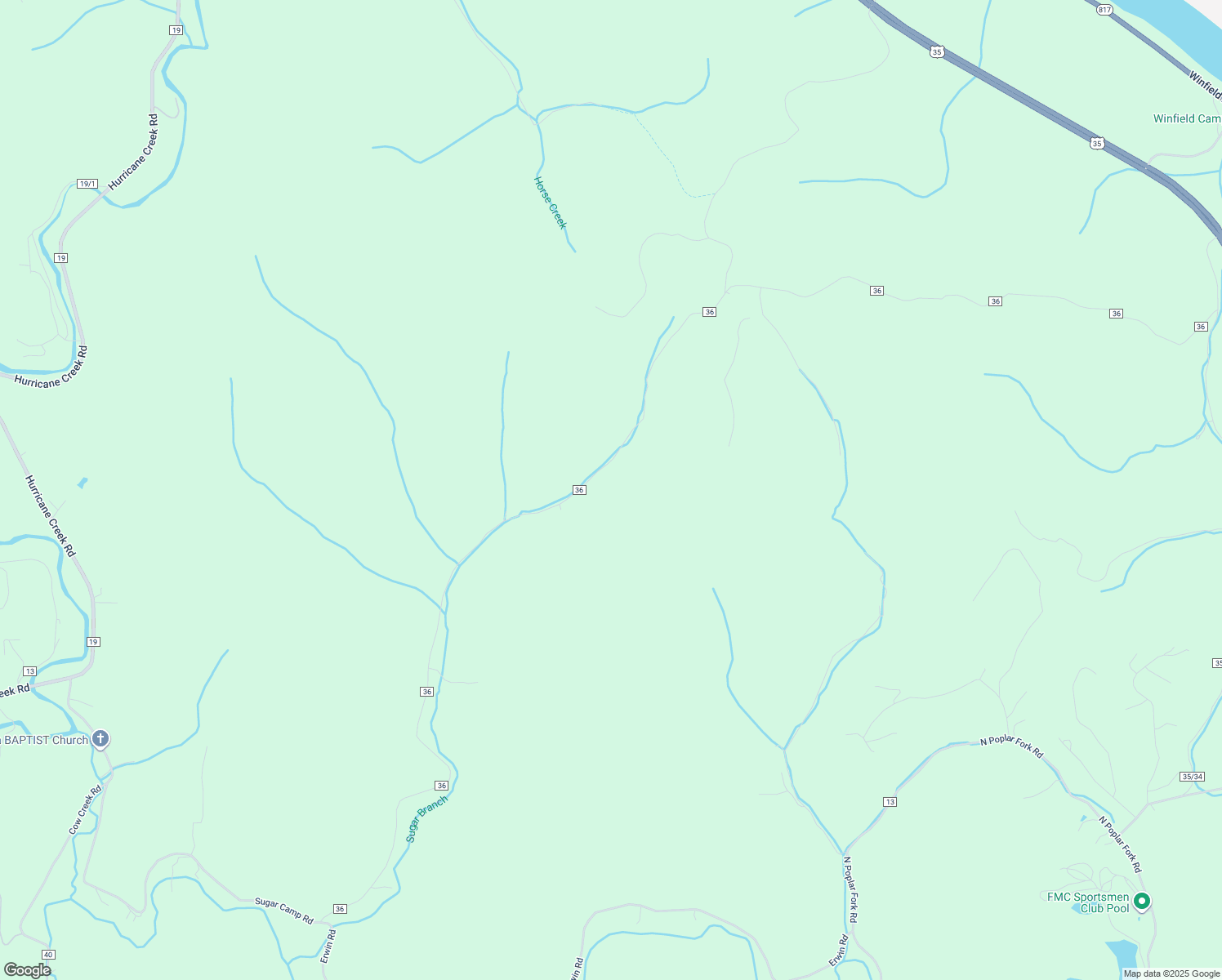 map of restaurants, bars, coffee shops, grocery stores, and more near 182 Sugar Camp Road in Winfield
