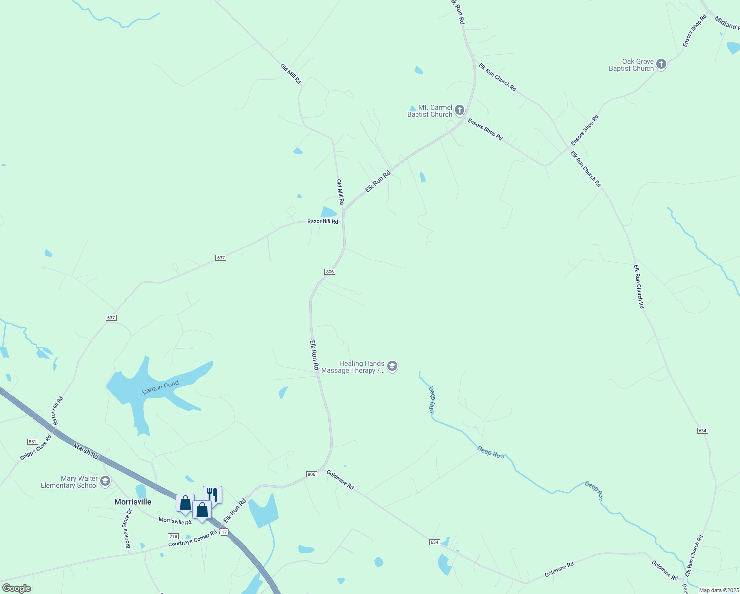 map of restaurants, bars, coffee shops, grocery stores, and more near 4195 Old Toad Road in Bealeton