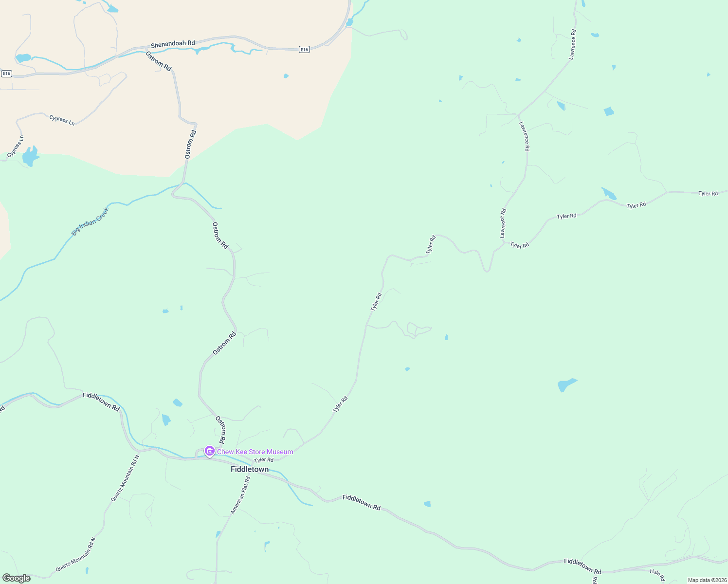 map of restaurants, bars, coffee shops, grocery stores, and more near 15045 Tyler Road in Fiddletown