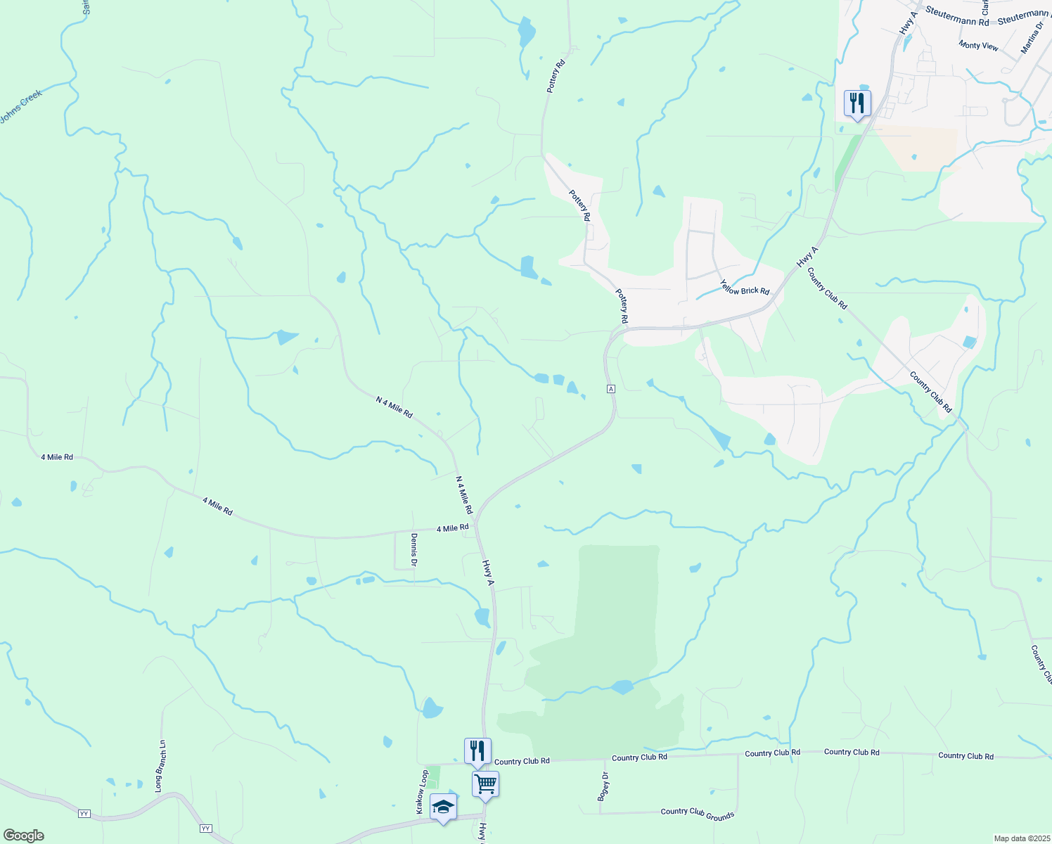 map of restaurants, bars, coffee shops, grocery stores, and more near 8 Julie Ann Court in Washington