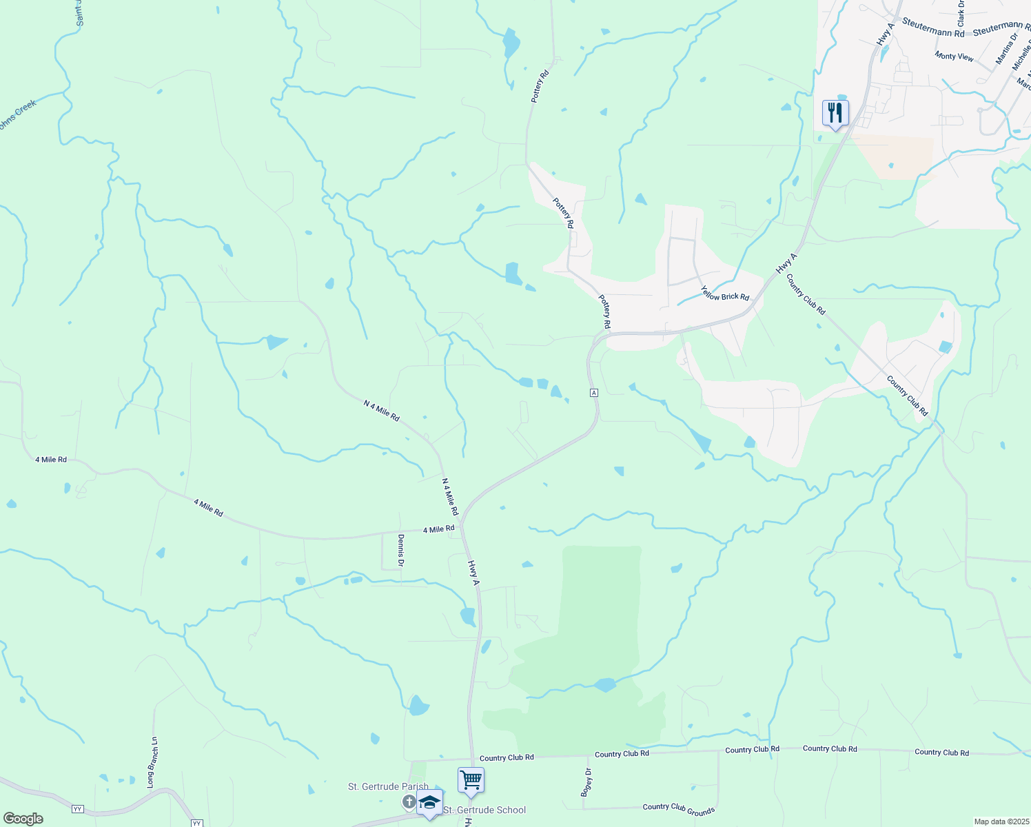 map of restaurants, bars, coffee shops, grocery stores, and more near 8 Julie Ann Court in Washington