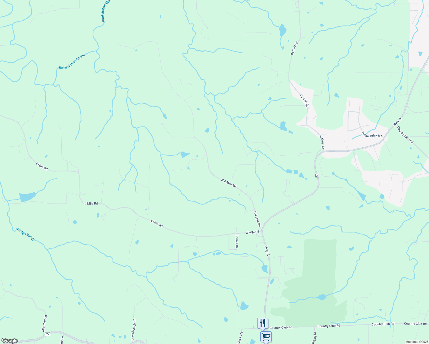 map of restaurants, bars, coffee shops, grocery stores, and more near 4746 North 4 Mile Road in Washington