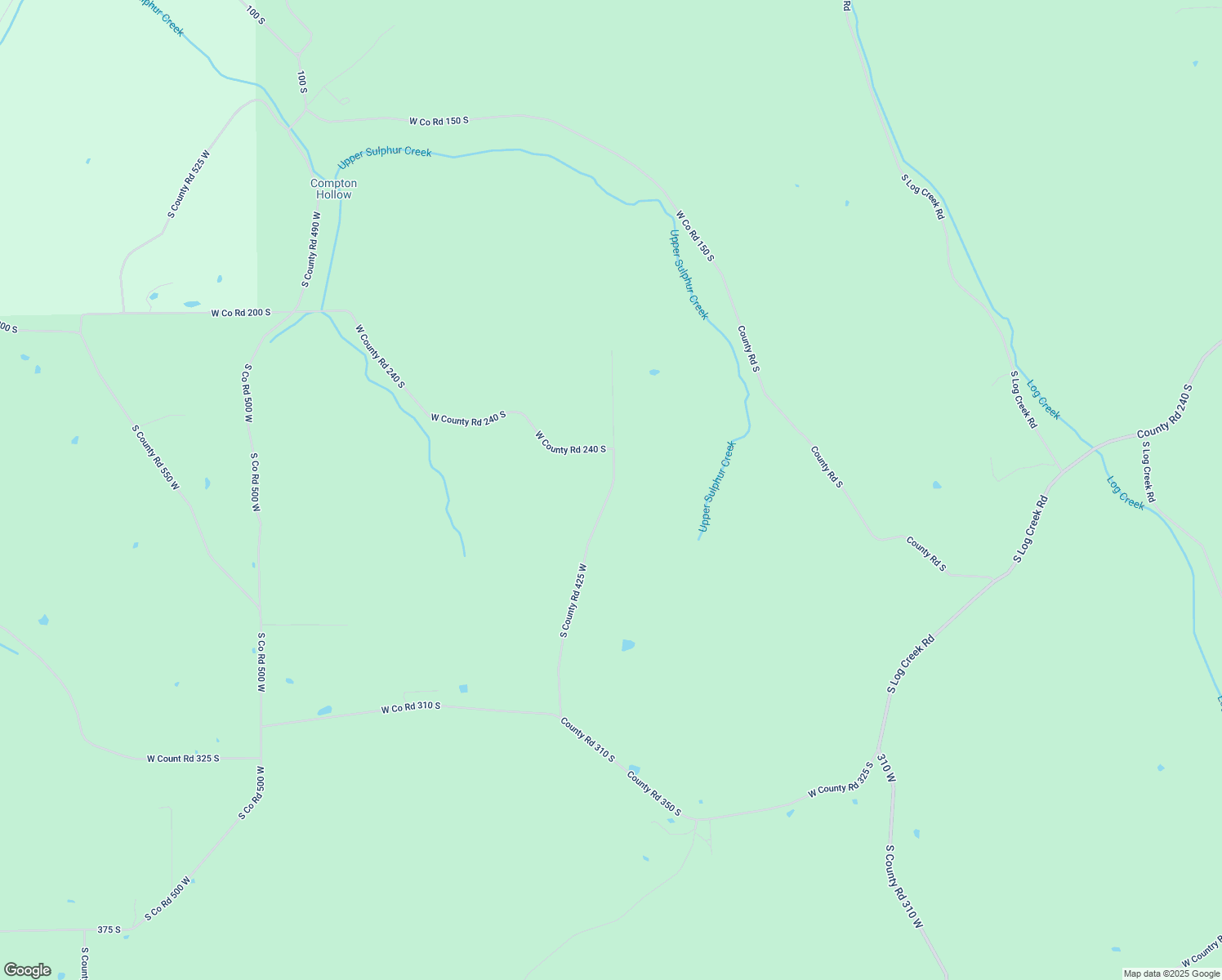 map of restaurants, bars, coffee shops, grocery stores, and more near 2501 South County Road 425 West in Paoli