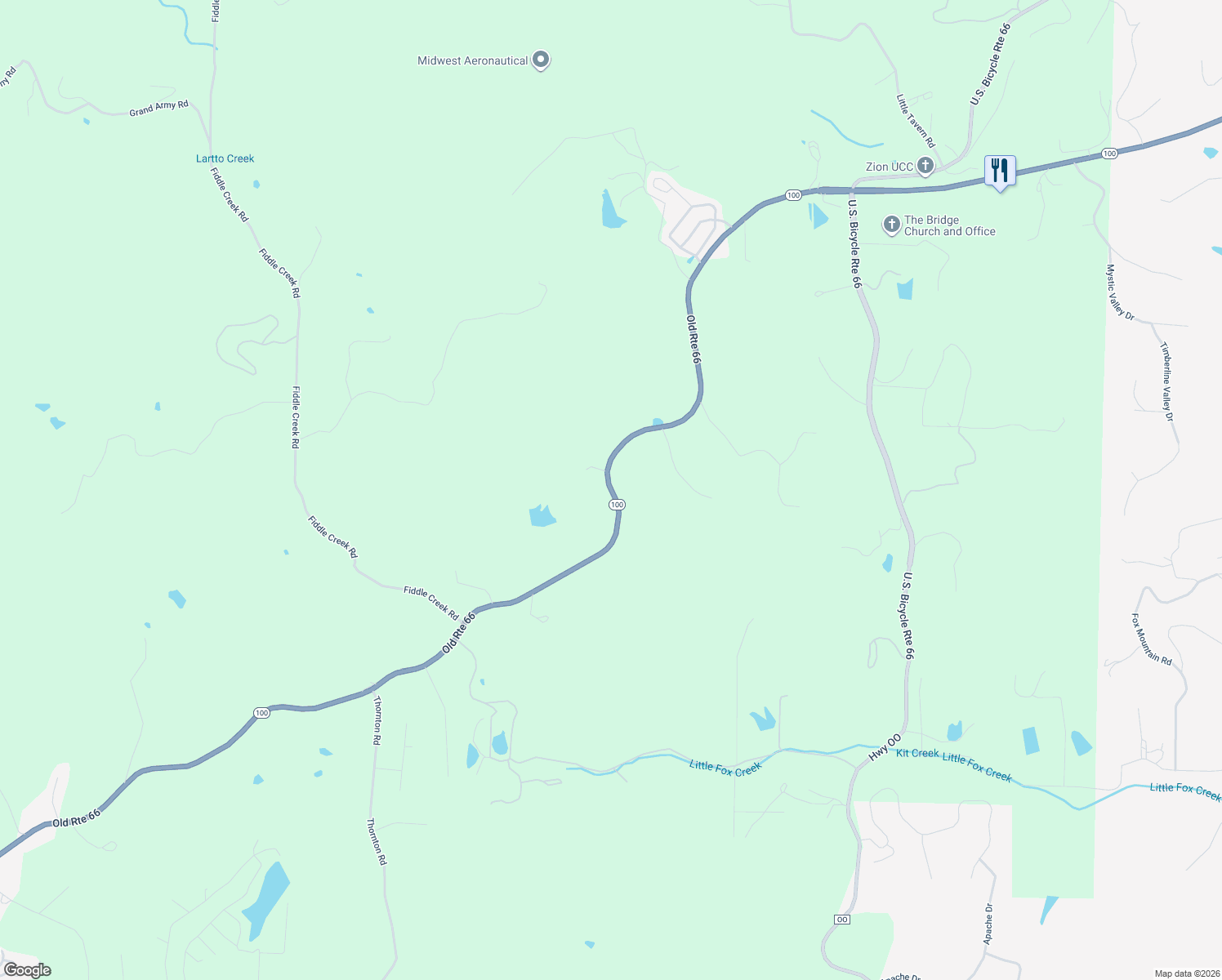 map of restaurants, bars, coffee shops, grocery stores, and more near 1528 Missouri 100 in Pacific