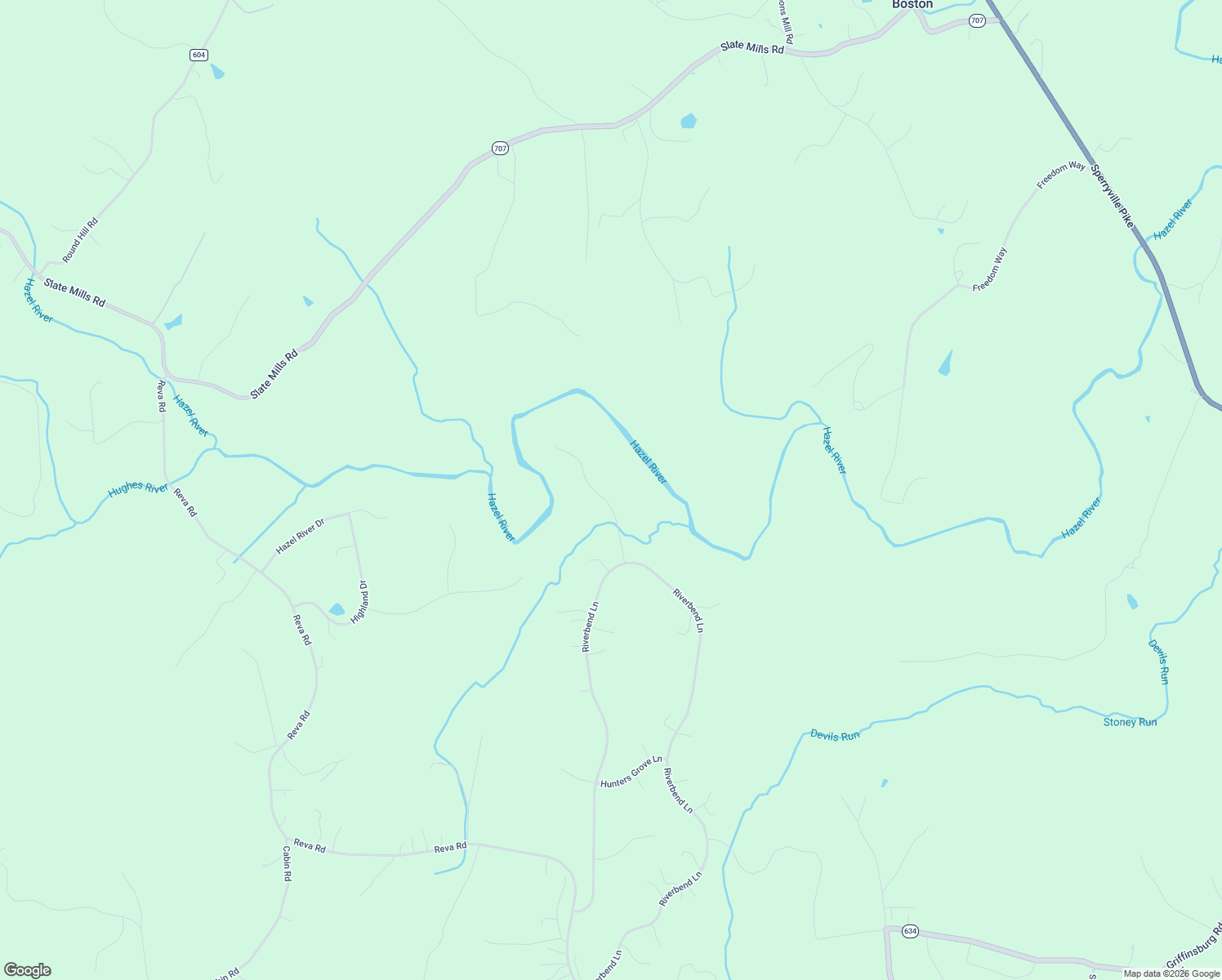 map of restaurants, bars, coffee shops, grocery stores, and more near 13185 Mill Creek Court in Reva