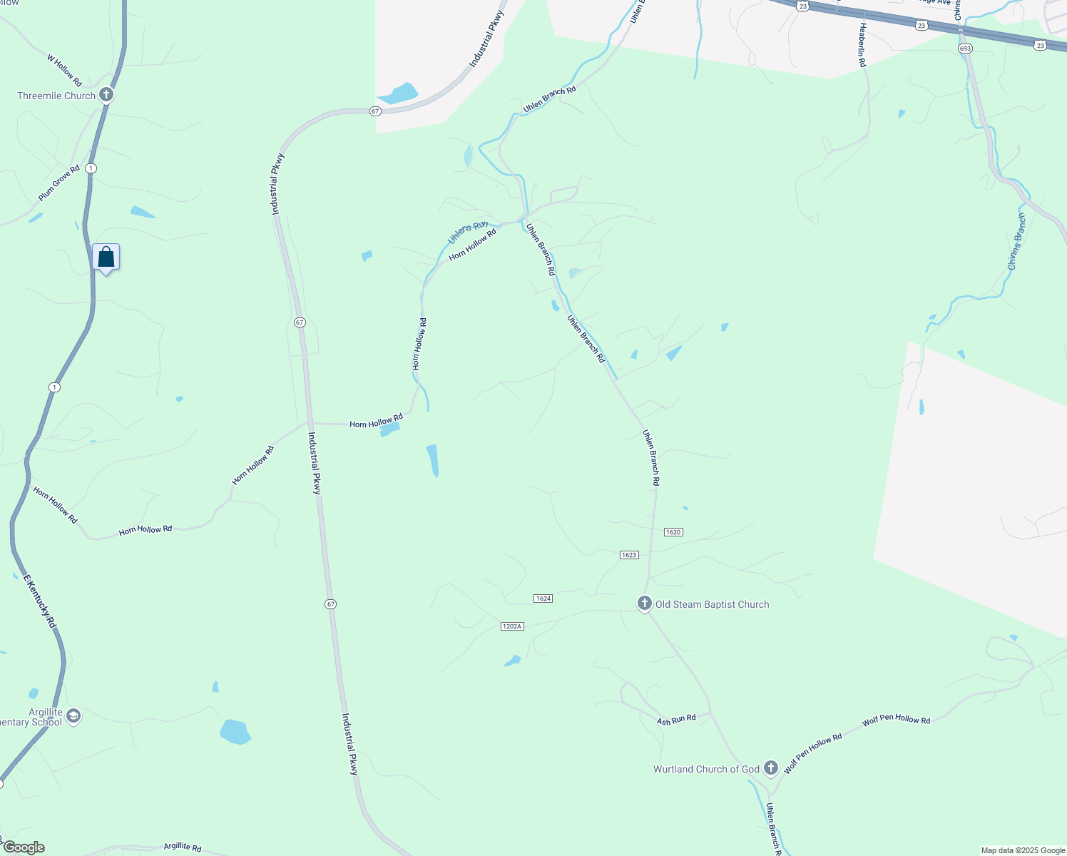 map of restaurants, bars, coffee shops, grocery stores, and more near Akers Hollow Rd in Greenup