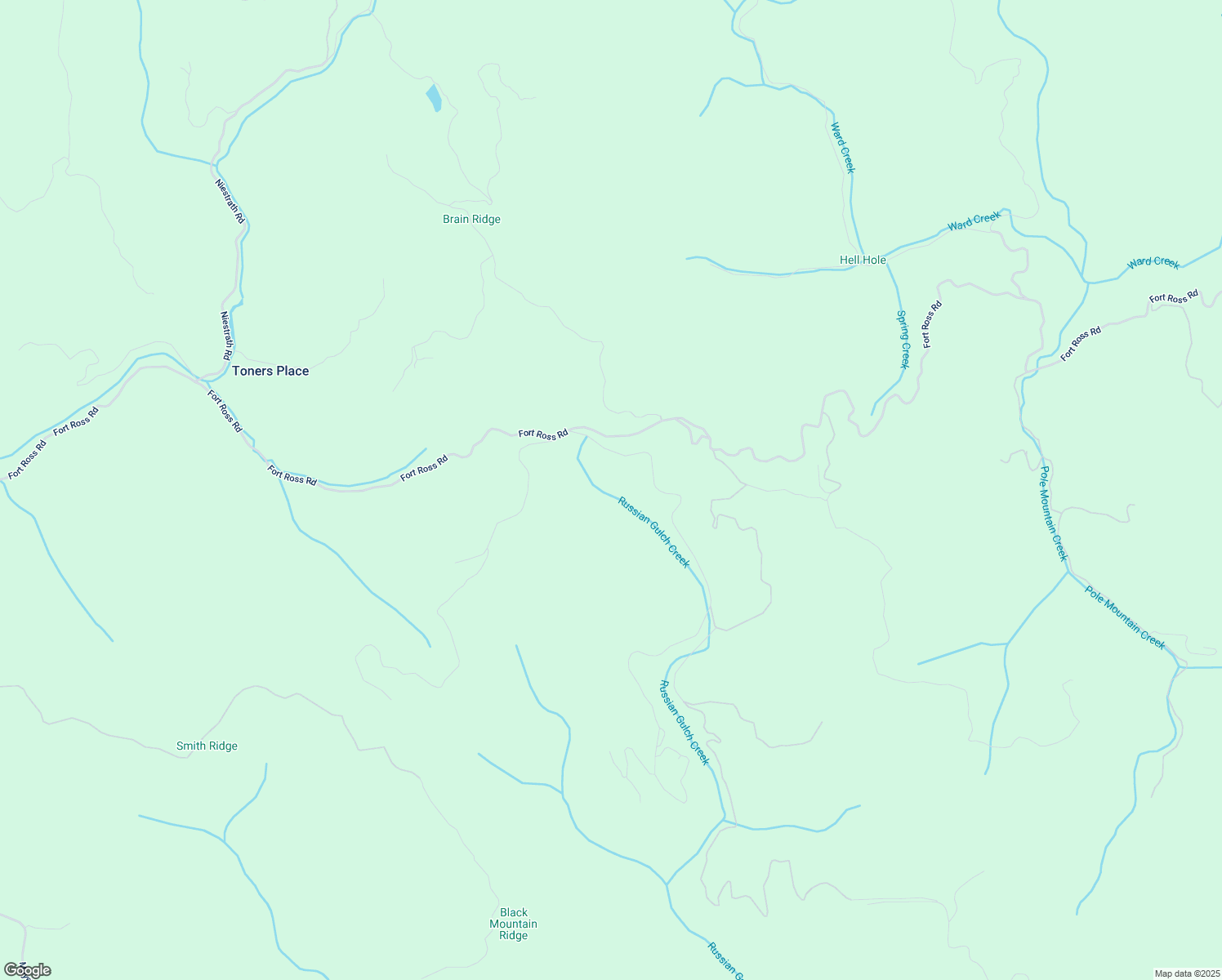 map of restaurants, bars, coffee shops, grocery stores, and more near 23125 Fort Ross Road in Cazadero