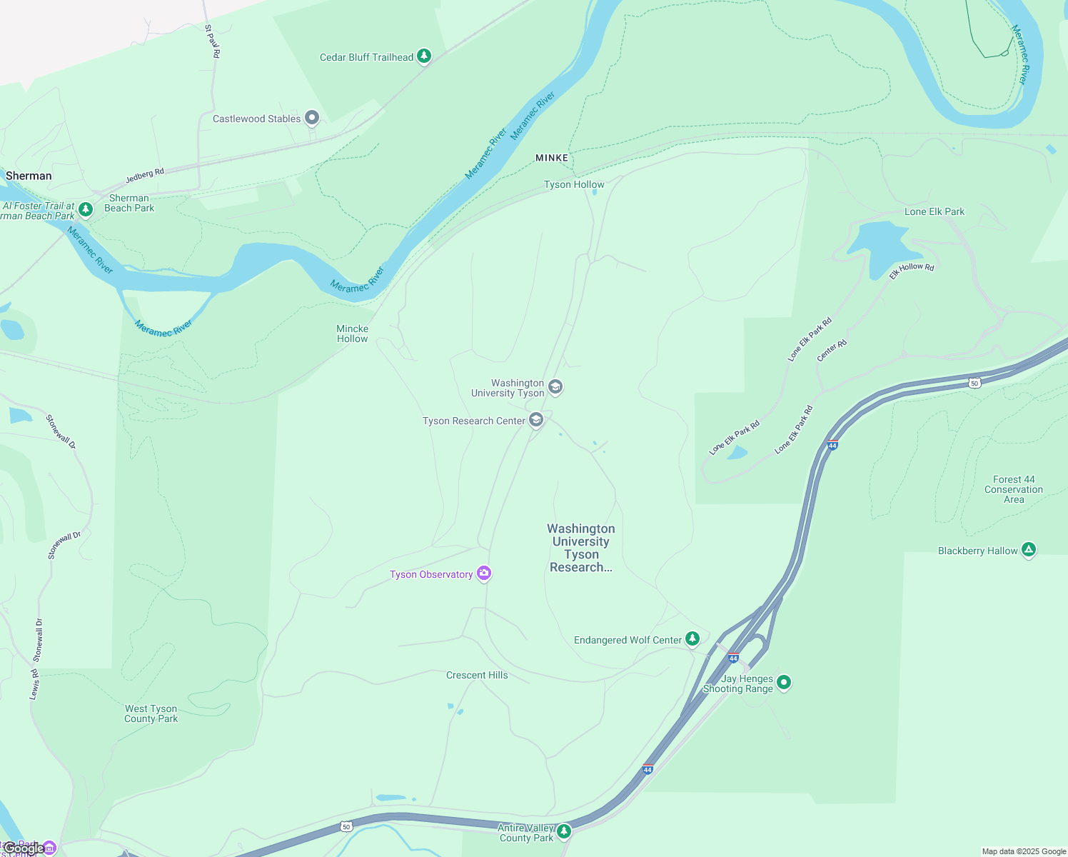 map of restaurants, bars, coffee shops, grocery stores, and more near Tyson Valley Road in Eureka