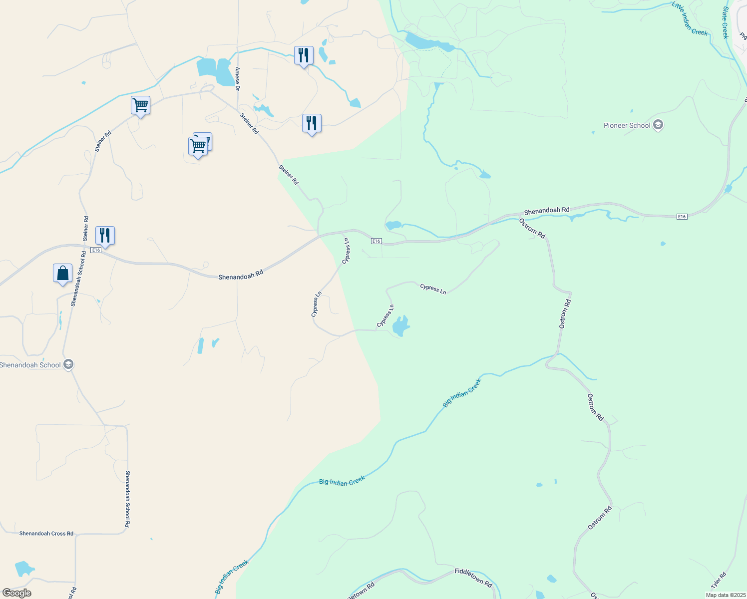 map of restaurants, bars, coffee shops, grocery stores, and more near 13070 Shenandoah Road in Plymouth