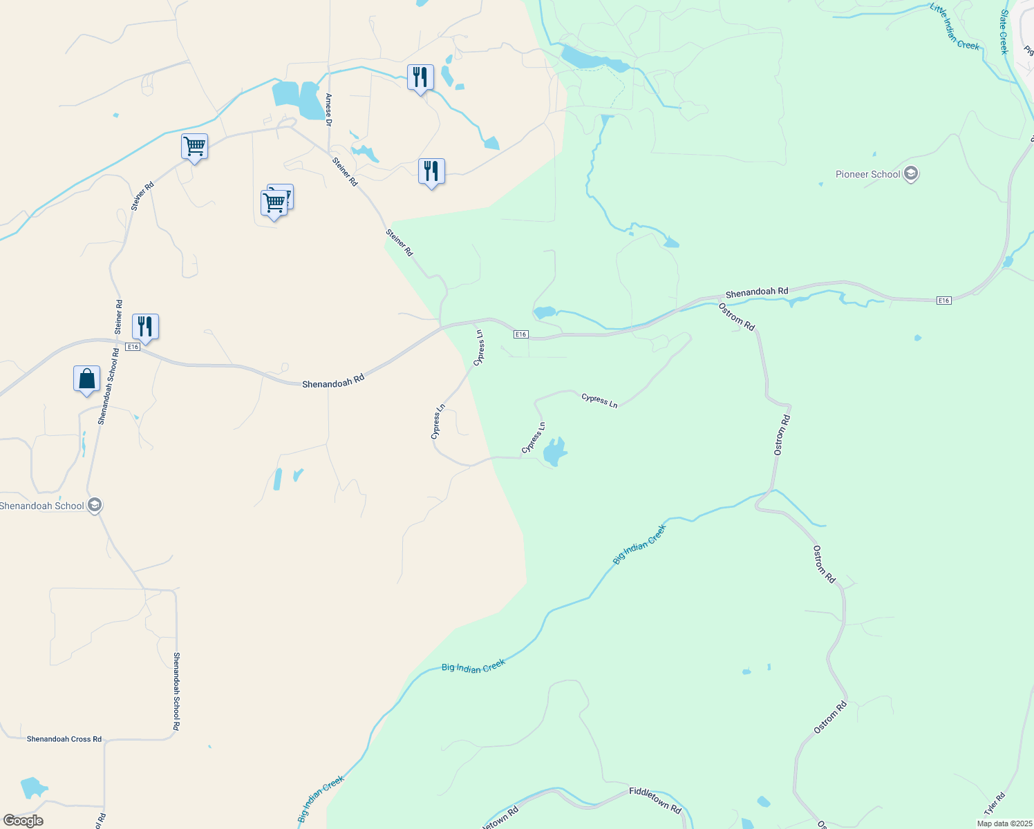 map of restaurants, bars, coffee shops, grocery stores, and more near 13070 Shenandoah Road in Plymouth