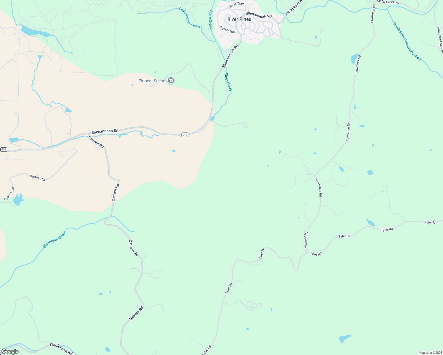 map of restaurants, bars, coffee shops, grocery stores, and more near 15111 Tyler Road in Fiddletown