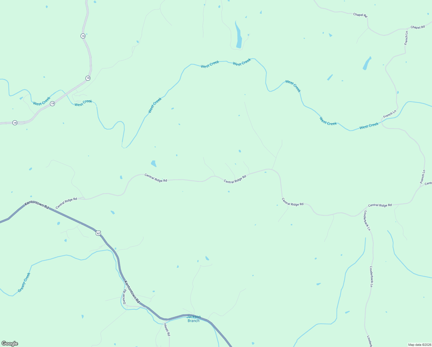 map of restaurants, bars, coffee shops, grocery stores, and more near 5247 Central Ridge Road in Mount Olivet