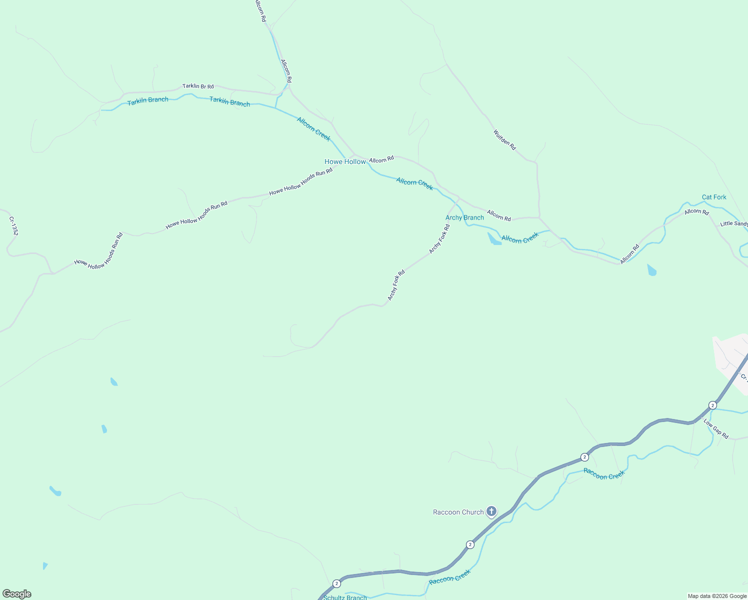 map of restaurants, bars, coffee shops, grocery stores, and more near 682 Archey Bridge in Greenup