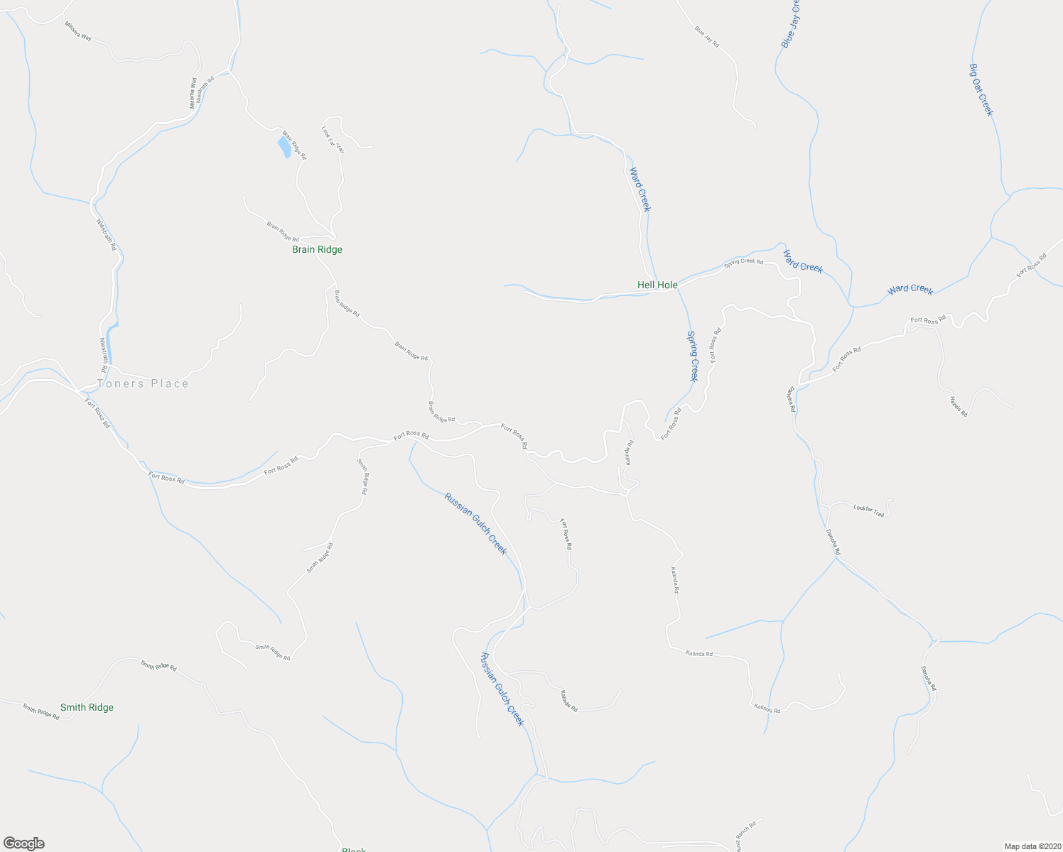 map of restaurants, bars, coffee shops, grocery stores, and more near 22510 Fort Ross Road in Cazadero