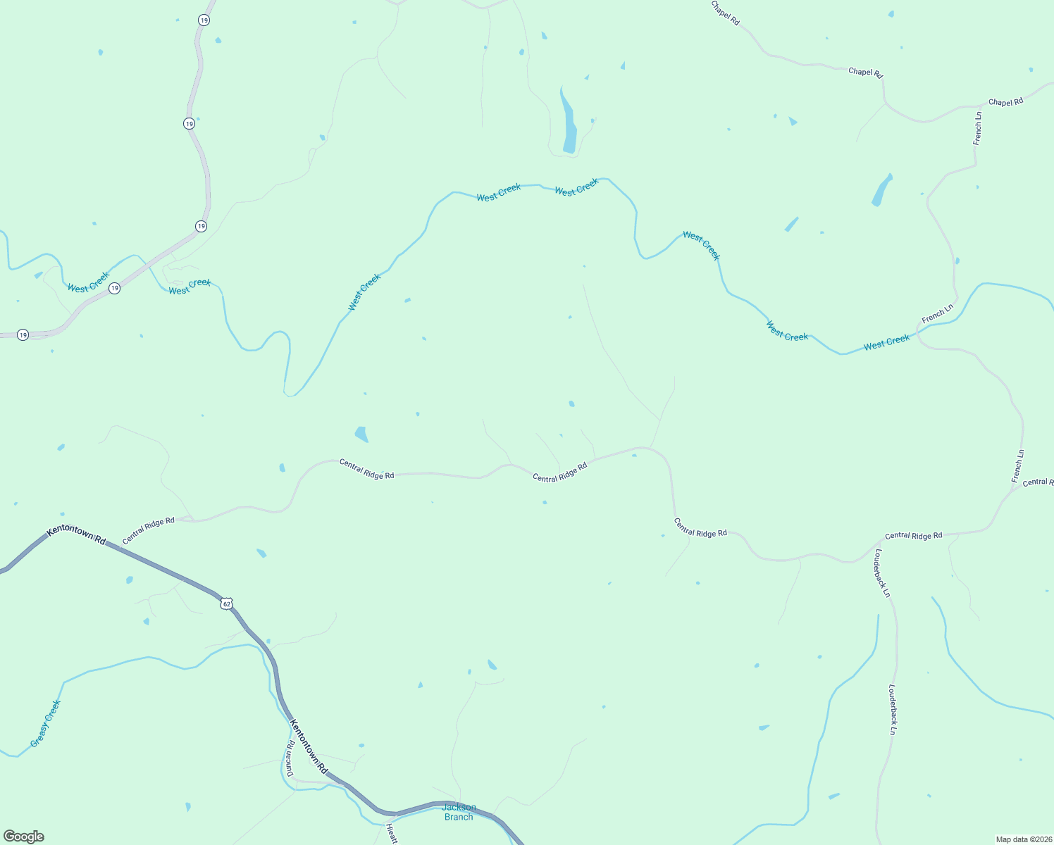 map of restaurants, bars, coffee shops, grocery stores, and more near 5247 Central Ridge Road in Mount Olivet