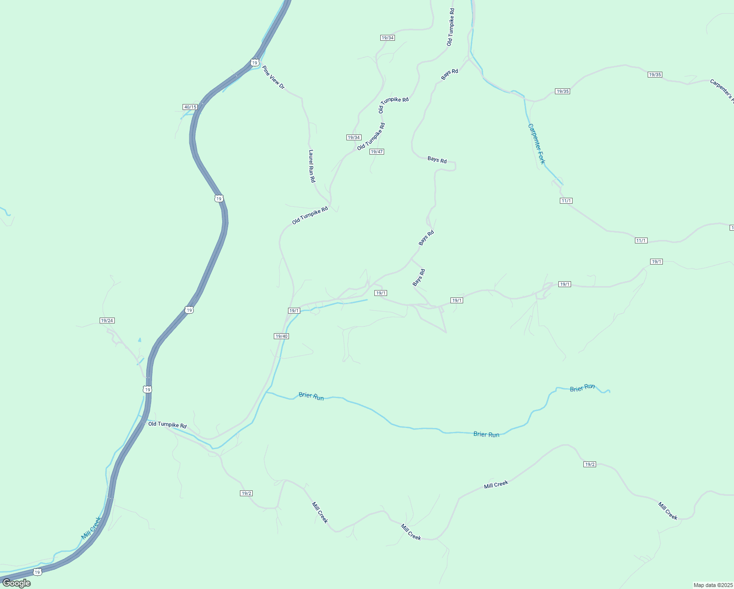 map of restaurants, bars, coffee shops, grocery stores, and more near 428 Bays Road in Birch River