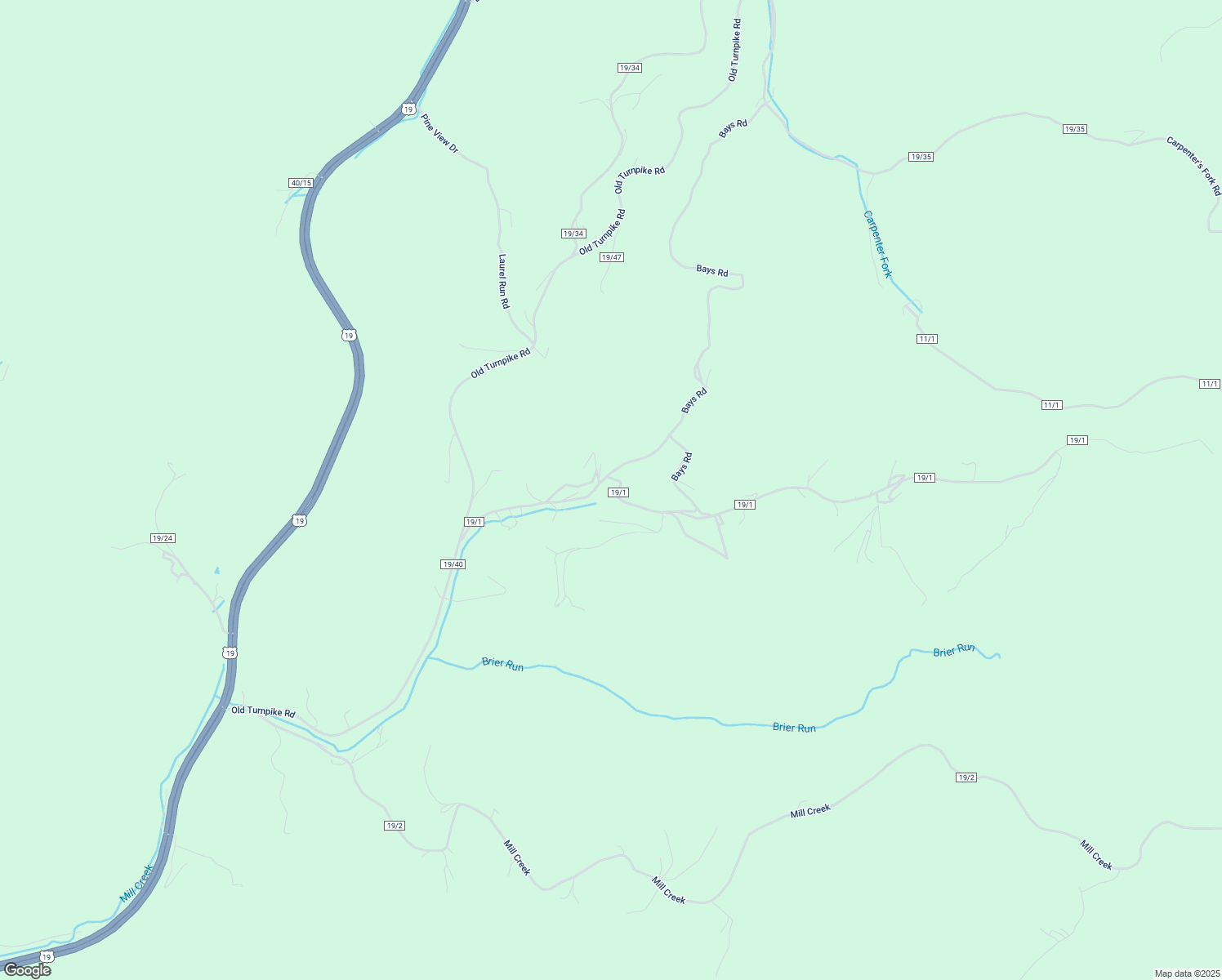 map of restaurants, bars, coffee shops, grocery stores, and more near 428 Bays Road in Birch River