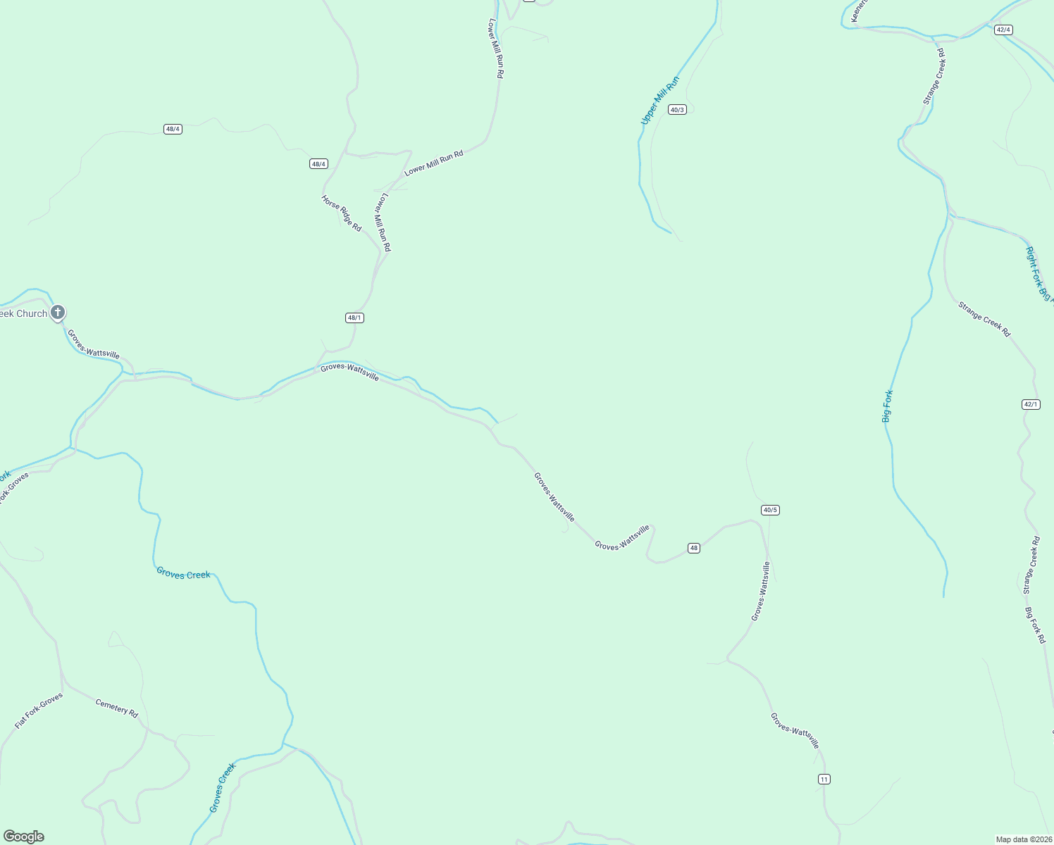 map of restaurants, bars, coffee shops, grocery stores, and more near Groves-Wattsville in Duck