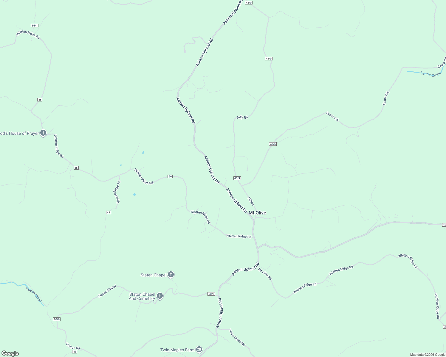 map of restaurants, bars, coffee shops, grocery stores, and more near 2105 Ashton Upland Road in Milton