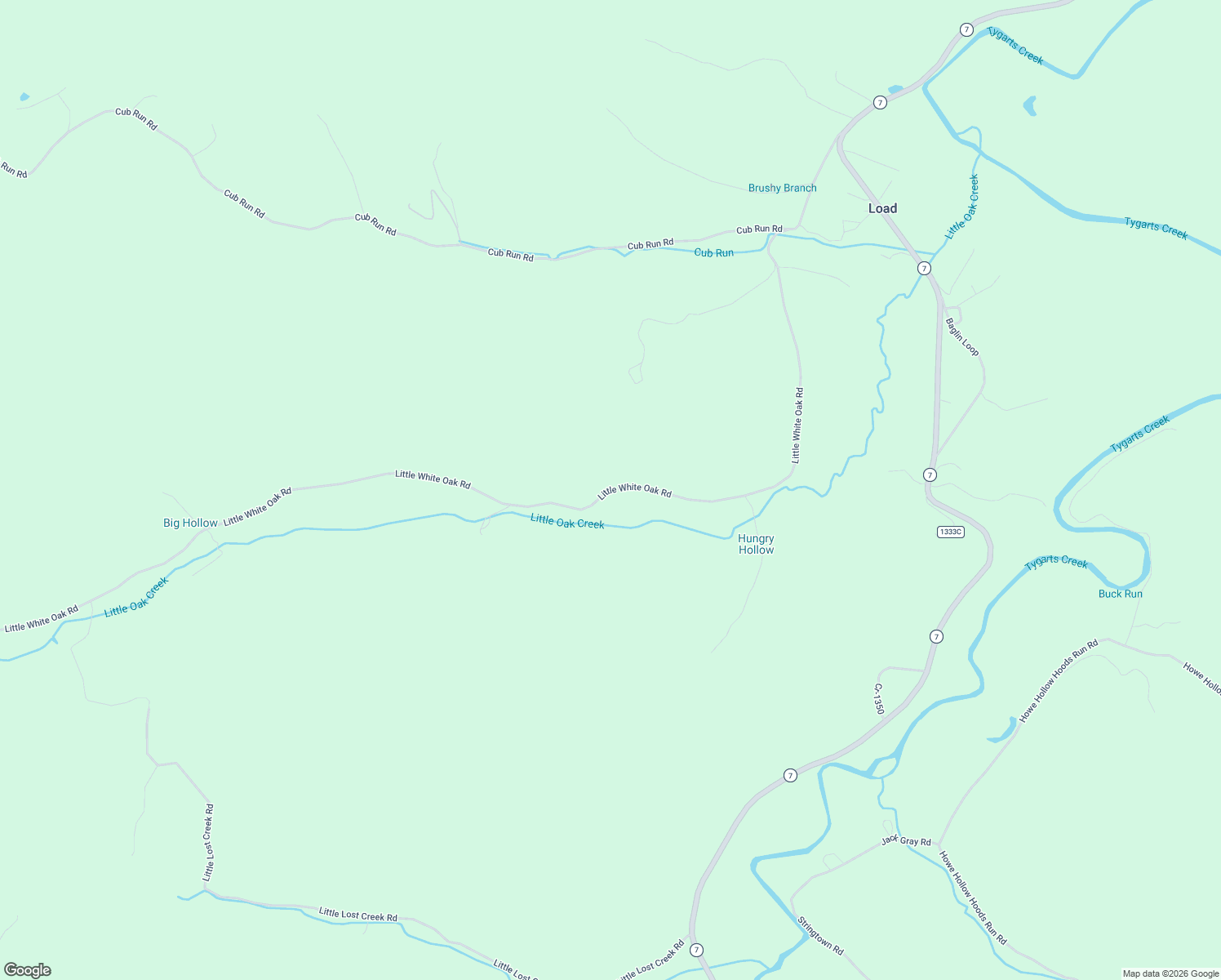map of restaurants, bars, coffee shops, grocery stores, and more near 1628 Little White Oak Road in Load