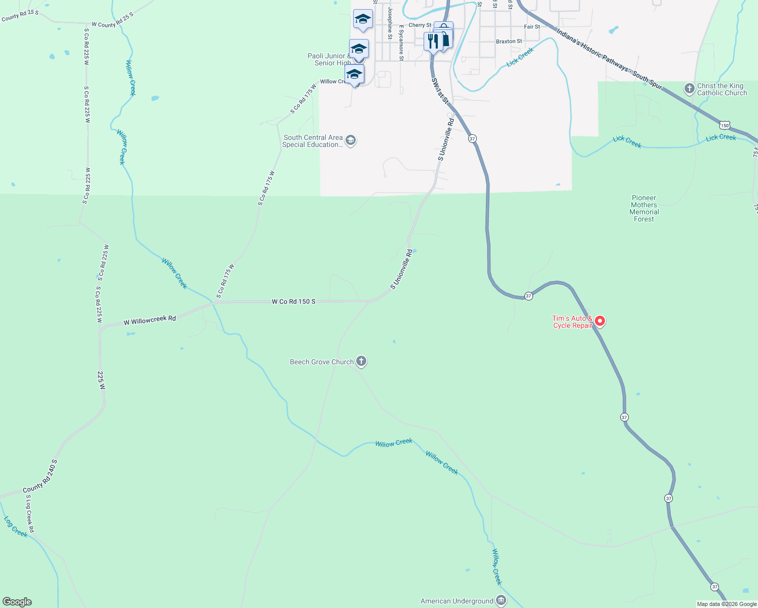 map of restaurants, bars, coffee shops, grocery stores, and more near 1462 South Unionville Road in Paoli