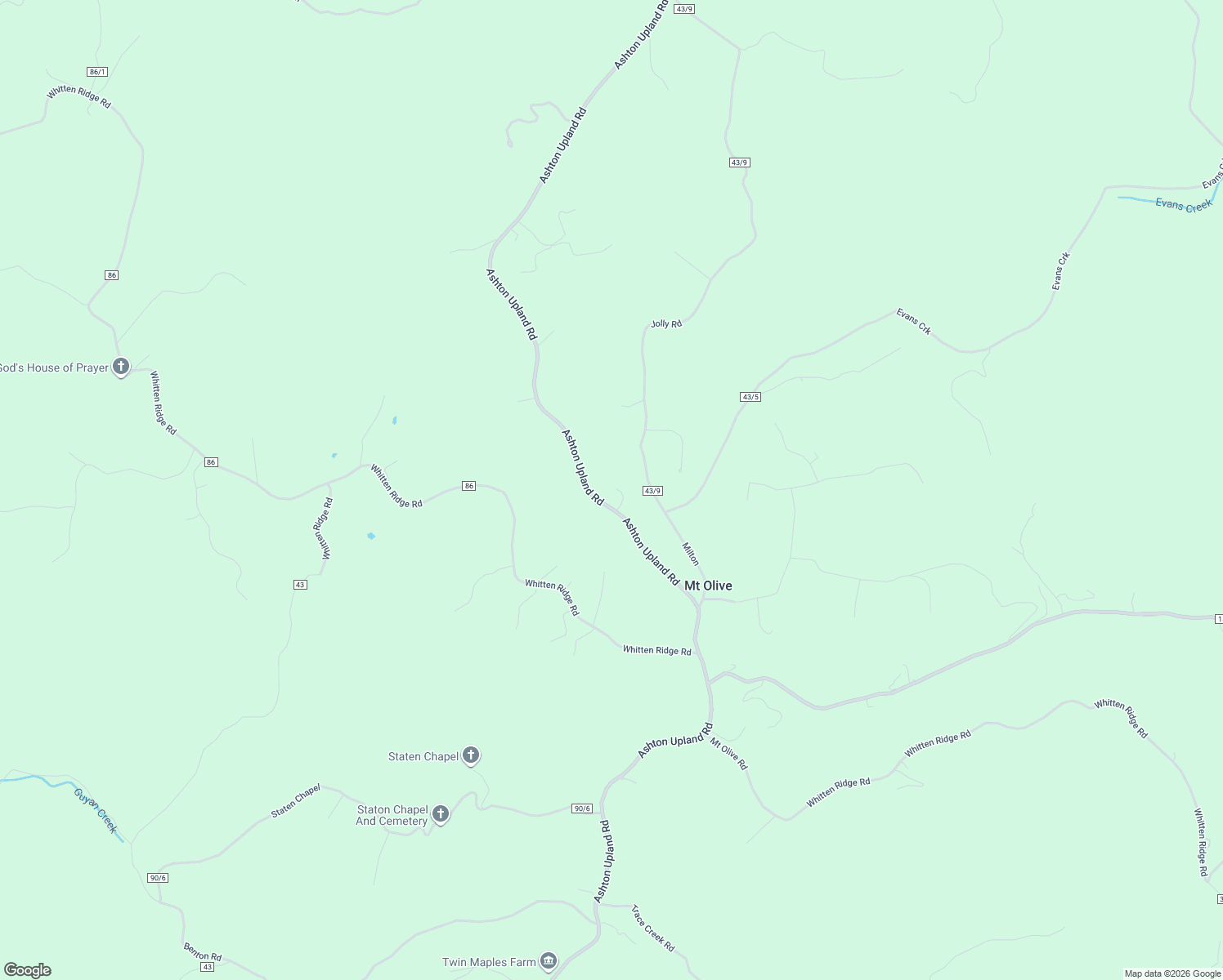 map of restaurants, bars, coffee shops, grocery stores, and more near 2105 Ashton Upland Road in Milton
