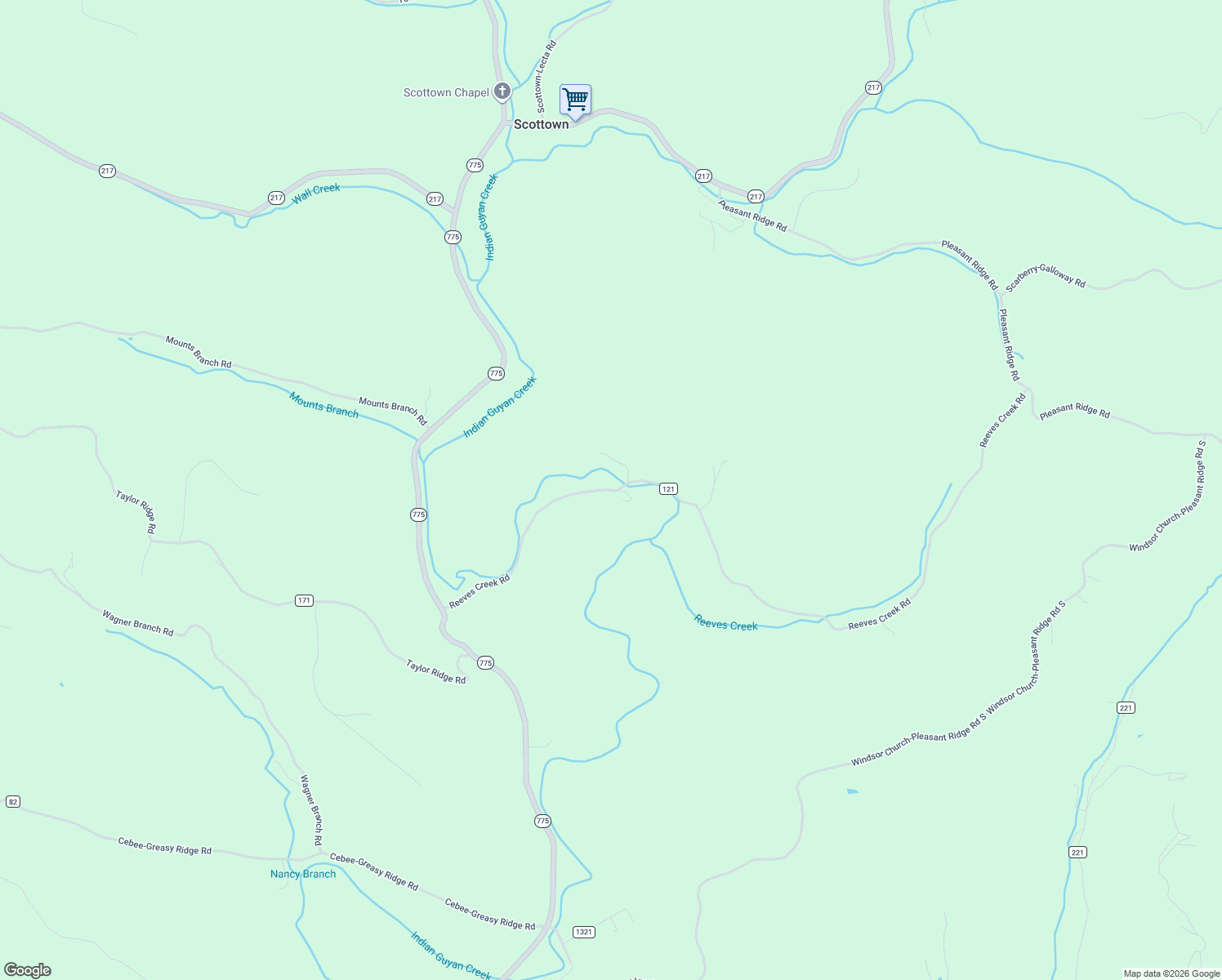 map of restaurants, bars, coffee shops, grocery stores, and more near 648 Reeves Creek Rd in Proctorville