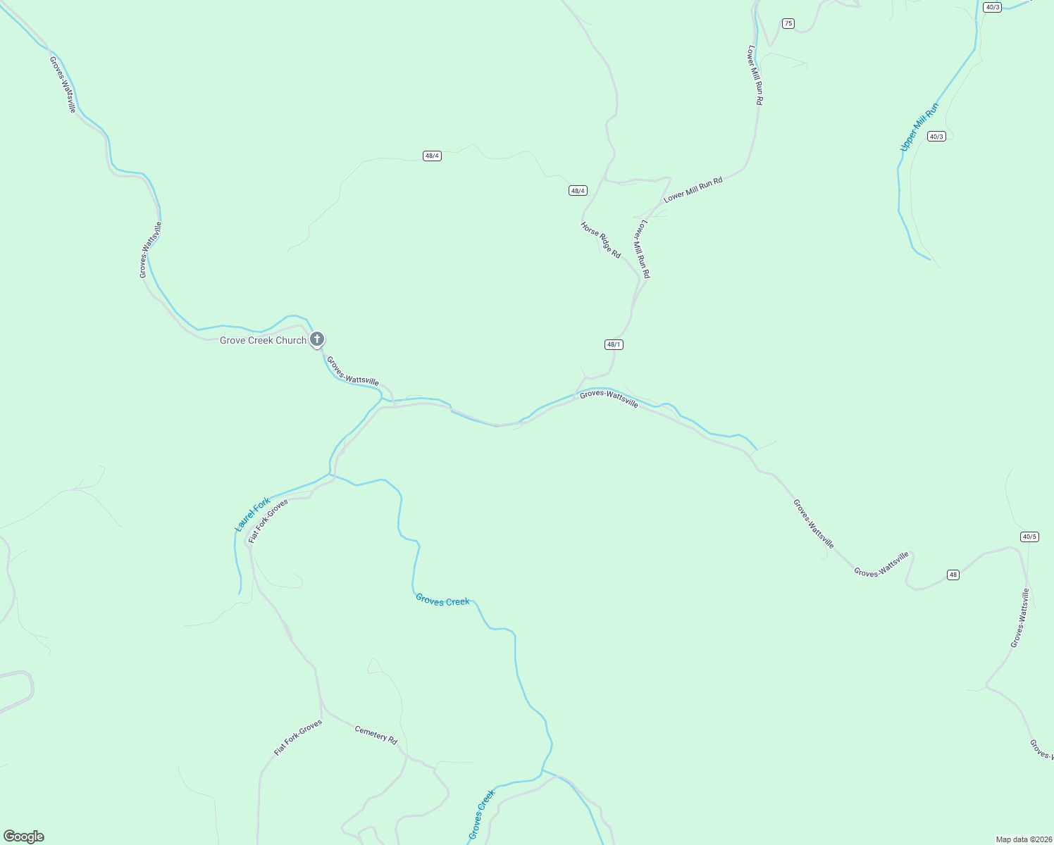 map of restaurants, bars, coffee shops, grocery stores, and more near Groves-Wattsville in Harrison