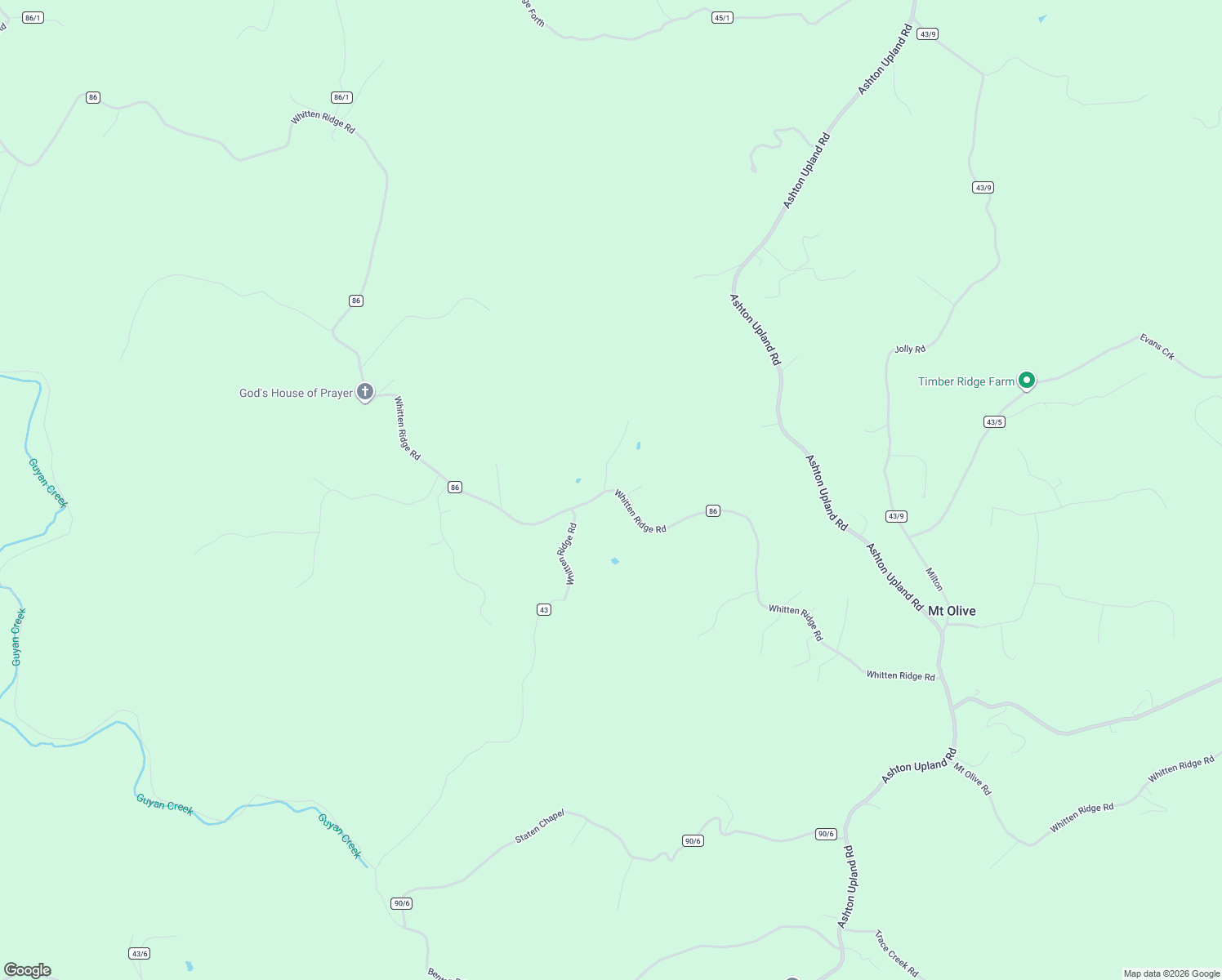 map of restaurants, bars, coffee shops, grocery stores, and more near 2530 Whitten Ridge Road in Milton